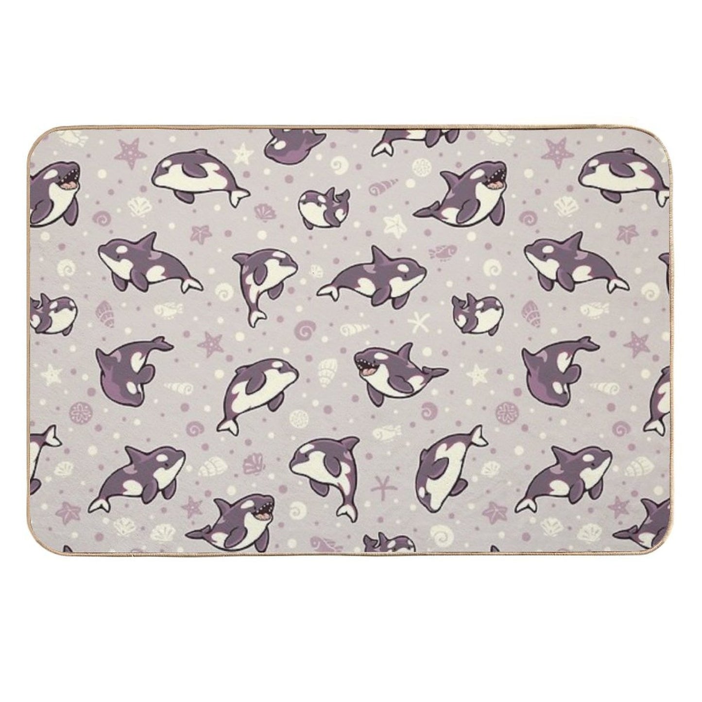 Jelly Bean Orcas Easy Maintenance Bath Mat