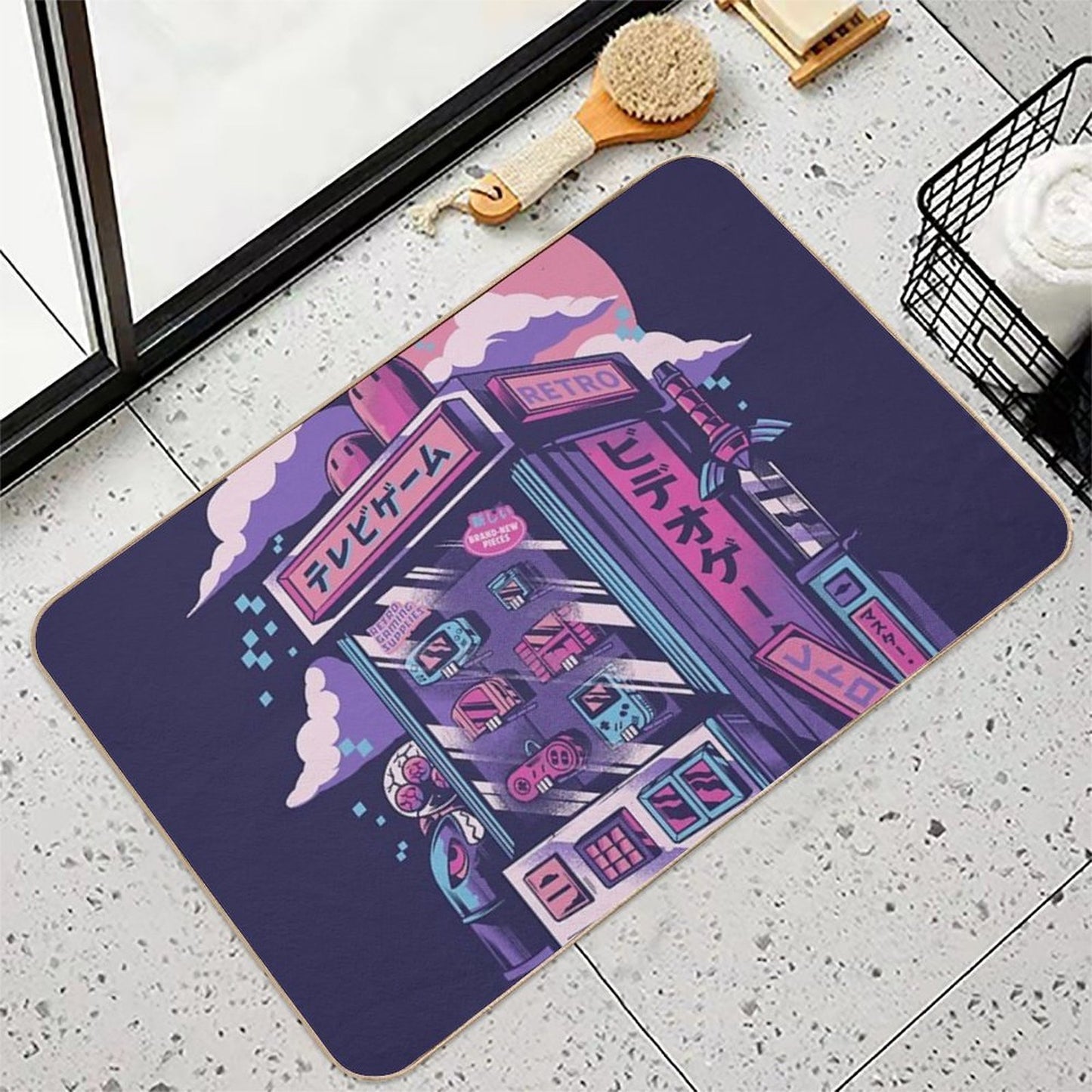 Retro Gaming Machine Easy To Clean Bath Mat