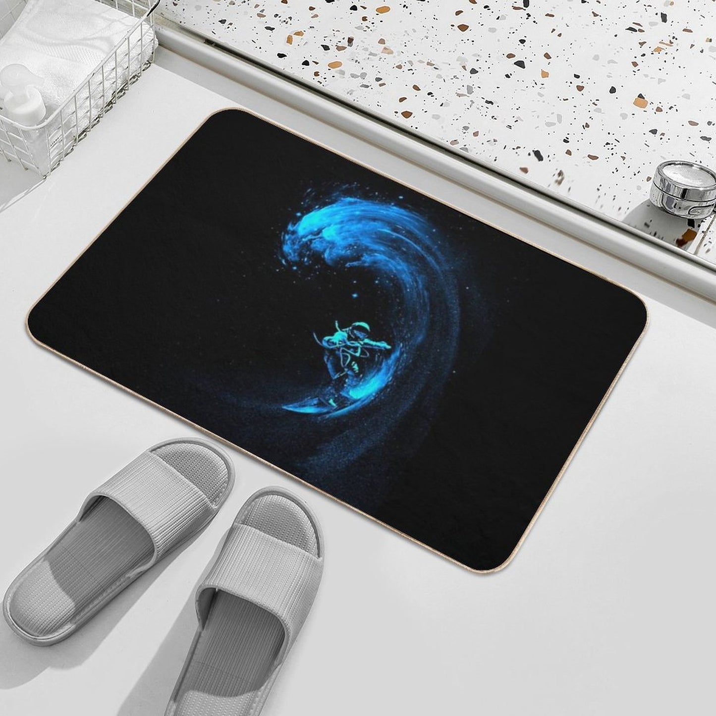Space Surfing Easy Maintenance Bath Mat