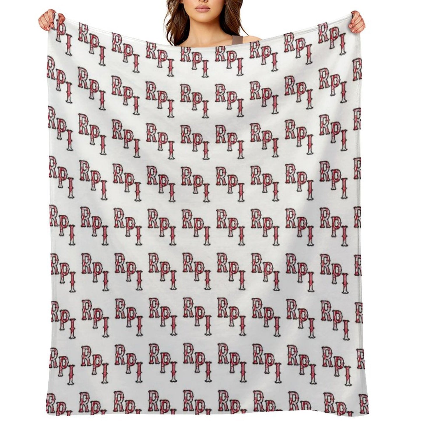 RPI Logo Travel-friendly Throw Blanket