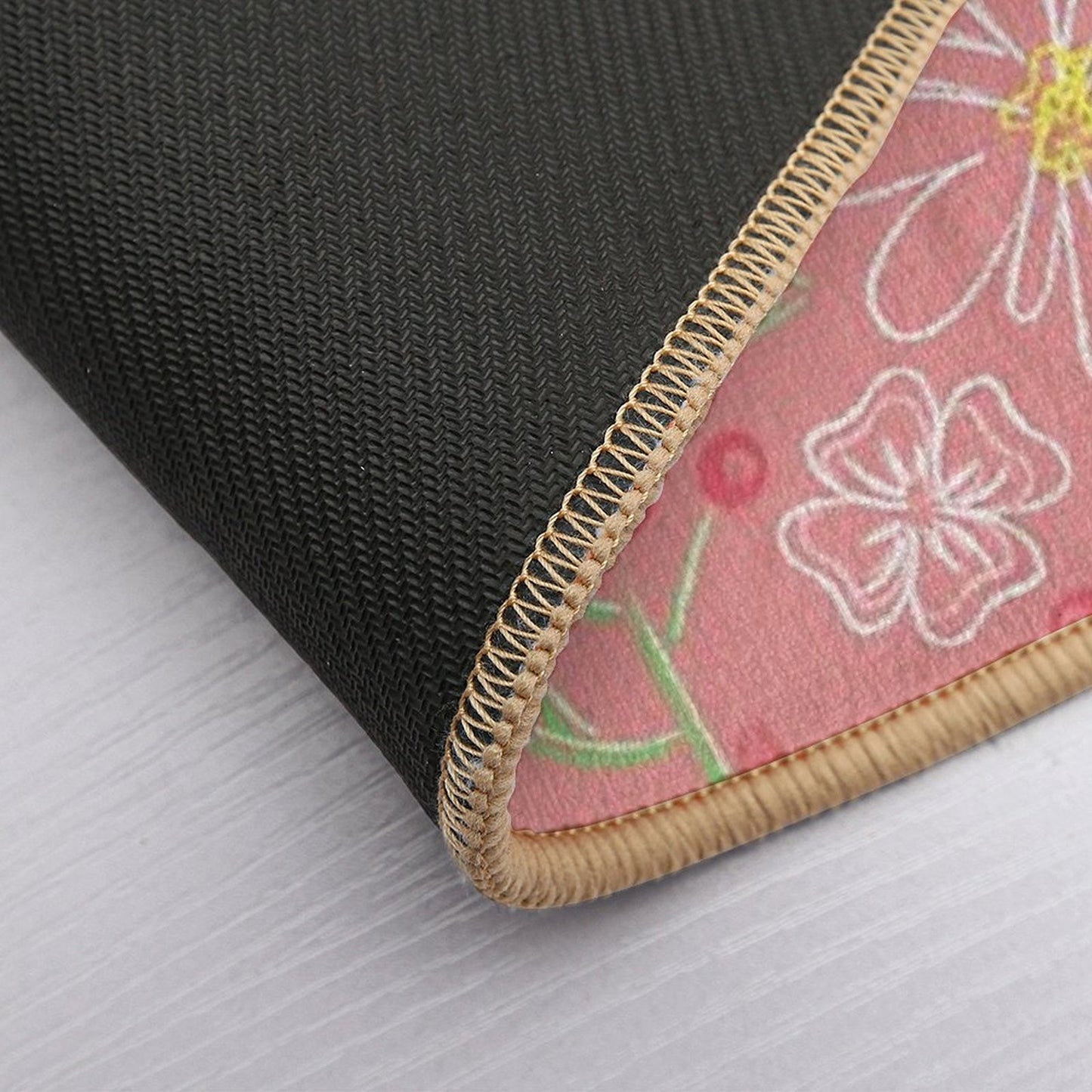 Cute Pattern on Pink Long-Lasting Bath Mat