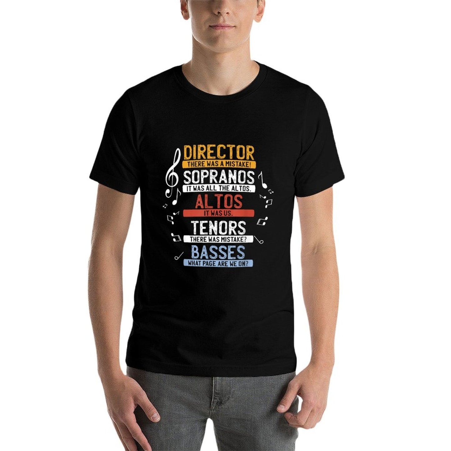 Choir Joke Funny Music Singing Men Women Kids Rolled Sleeves T-Shirt