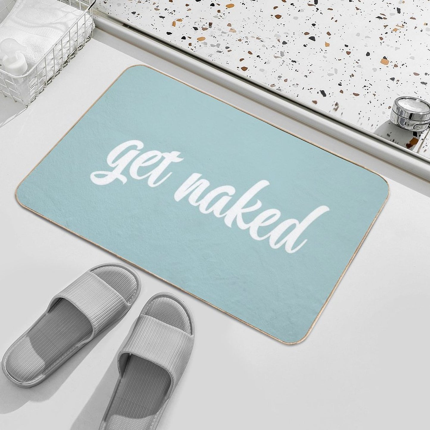 Get Naked Blue Easy Maintenance Bath Mat