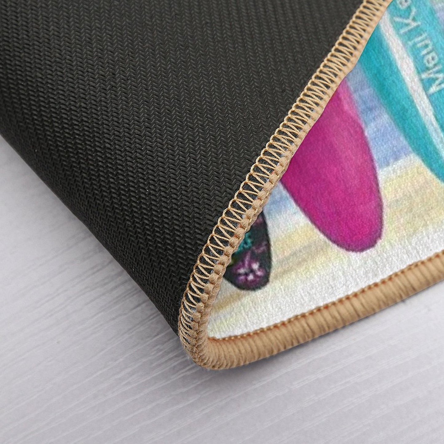 Surfboard Philosophy - Enjoy Life, Travel And Surf - Surfboard Wall Easy Maintenance Bath Mat
