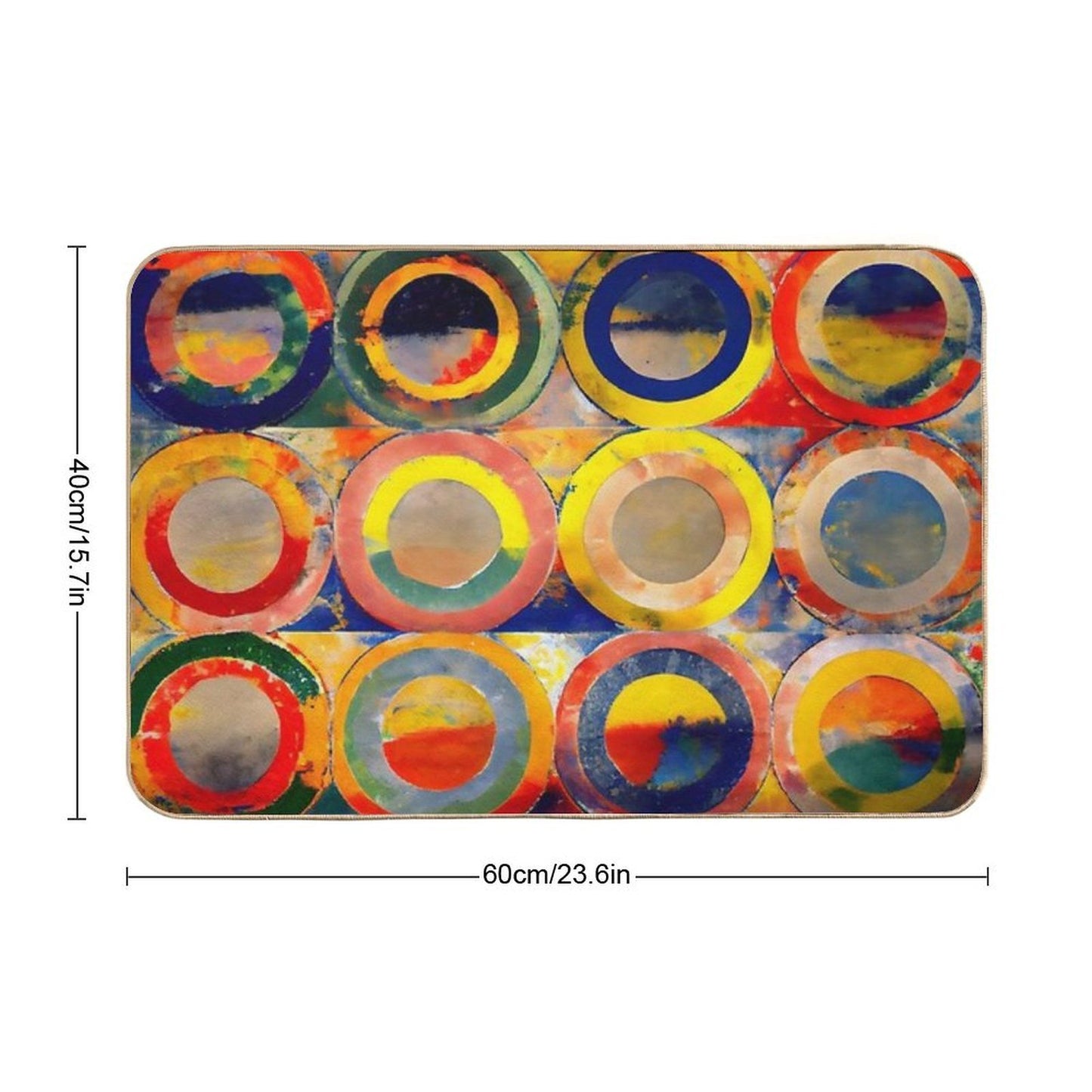 Thick Circles in Squares Eco-Friendly Bath Mat