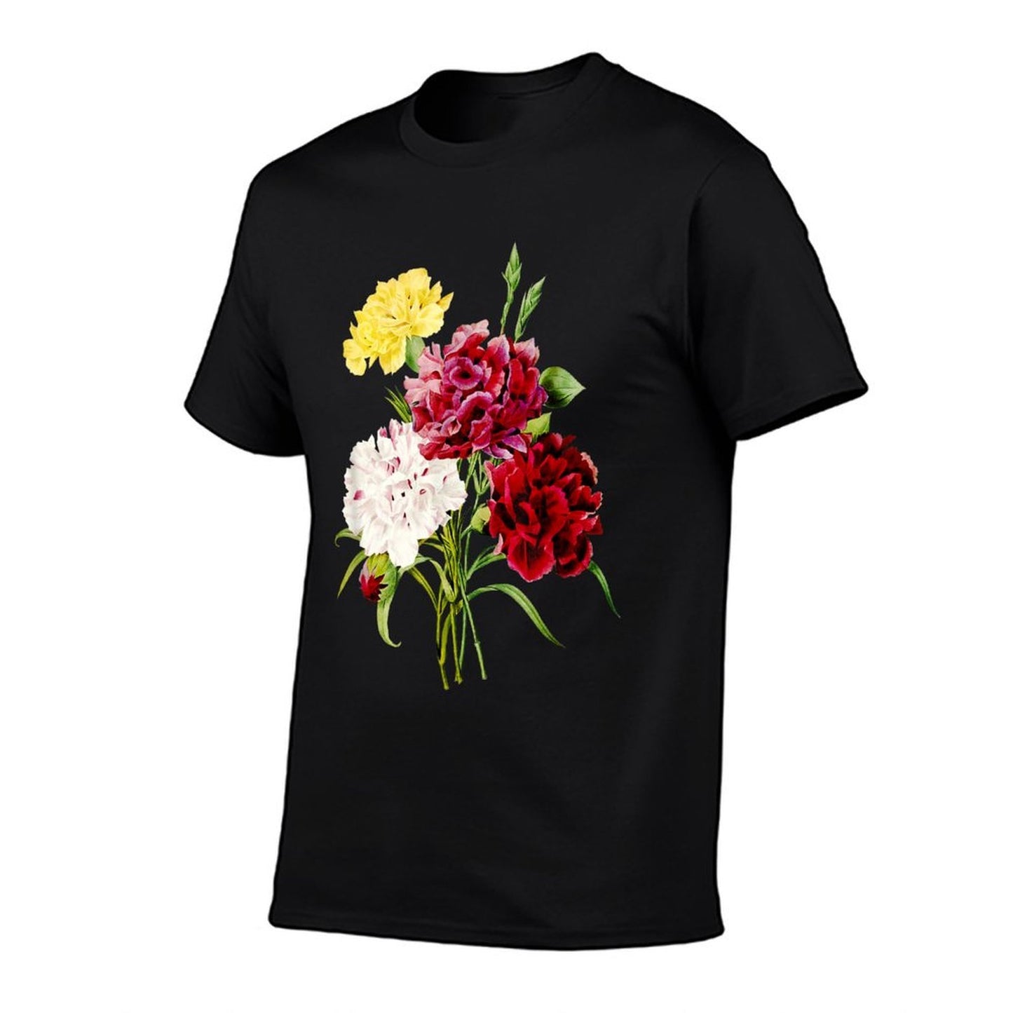 Vintage Botanical Carnation Flower Illustration Art Breathable T-Shirt