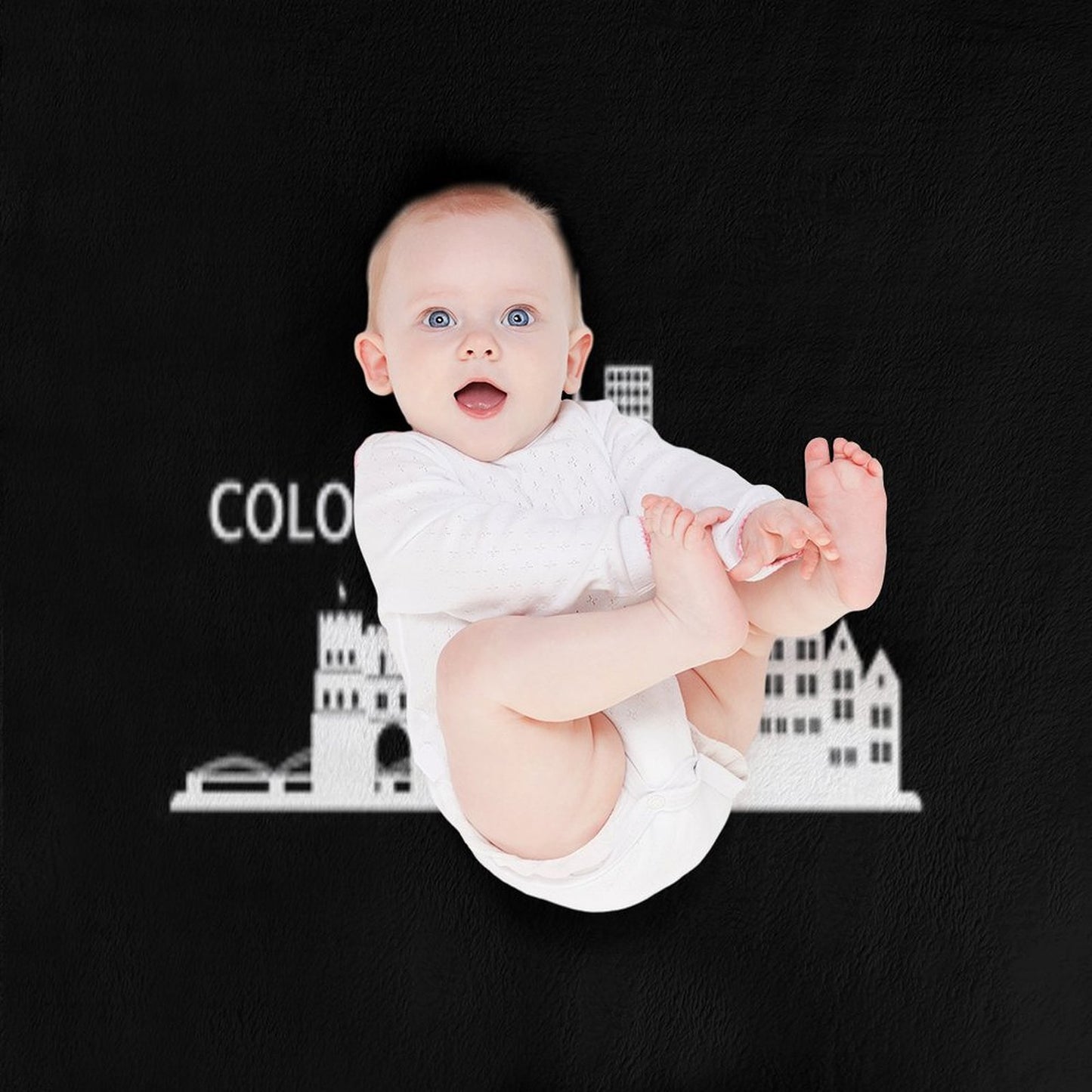 Cologne Skyline Black Lightweight Throw Blanket