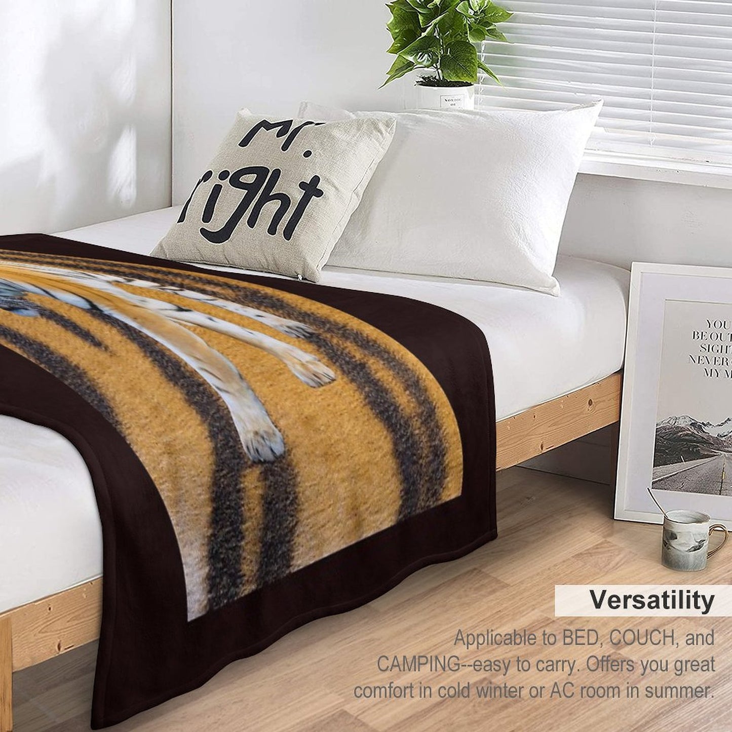 Copy of Copy of Copy of Copy of TIGER IN BEAUTIFUL COLORS. Wrinkle-free Throw Blanket