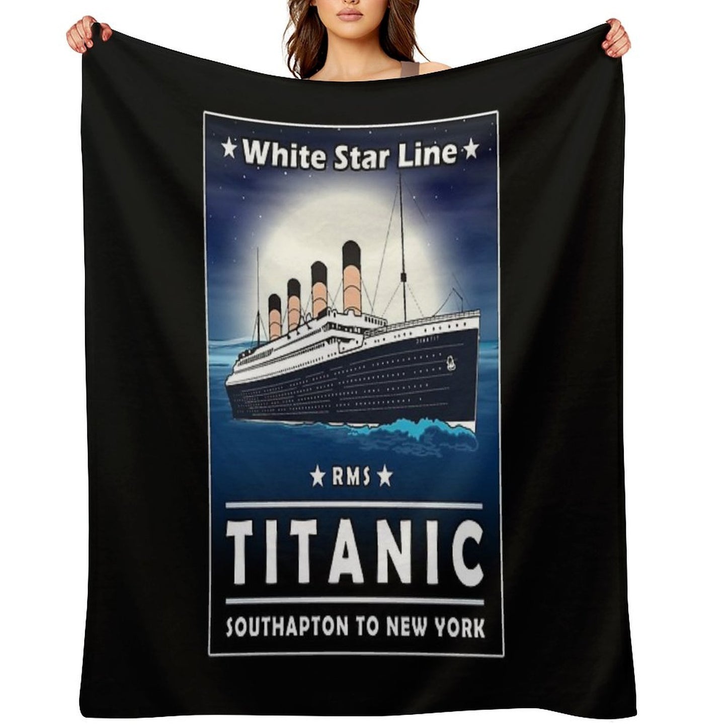 A 1912 Vintage Titanic Voyage Ship Cruise Gift Sustainable Throw Blanket