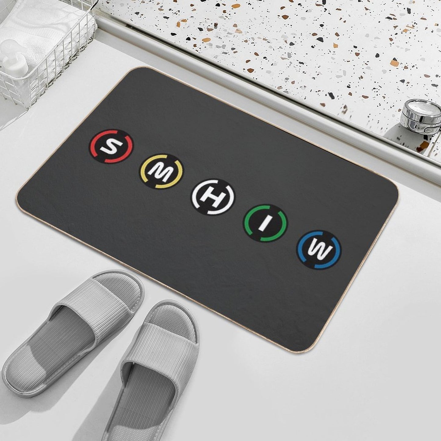 2021 Season Tyres Set (Gray BG) Durable Bath Mat