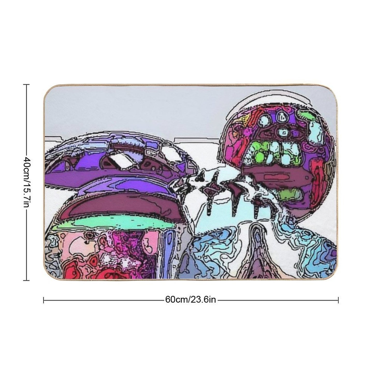 Disc Poster 1 Abstract Space Age Odorless Bath Mat