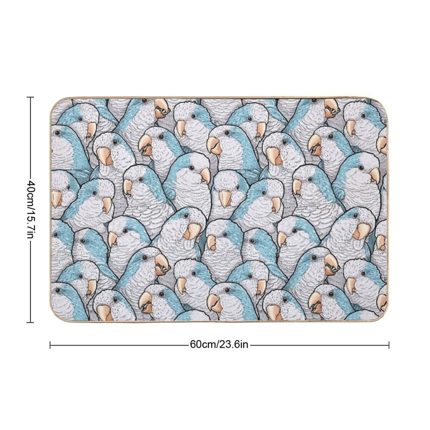 Blue Quaker Monk Parakeets Dirt-Trapping Bath Mat