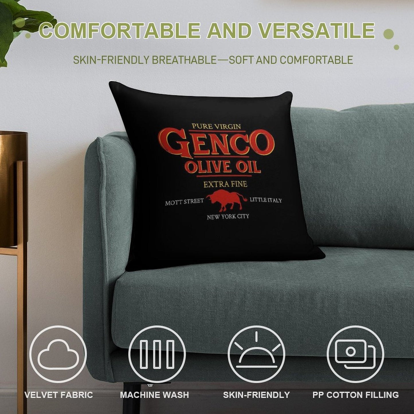 Genco Olive Oil Godfather Soft Easy Maintenance Throw Pillow