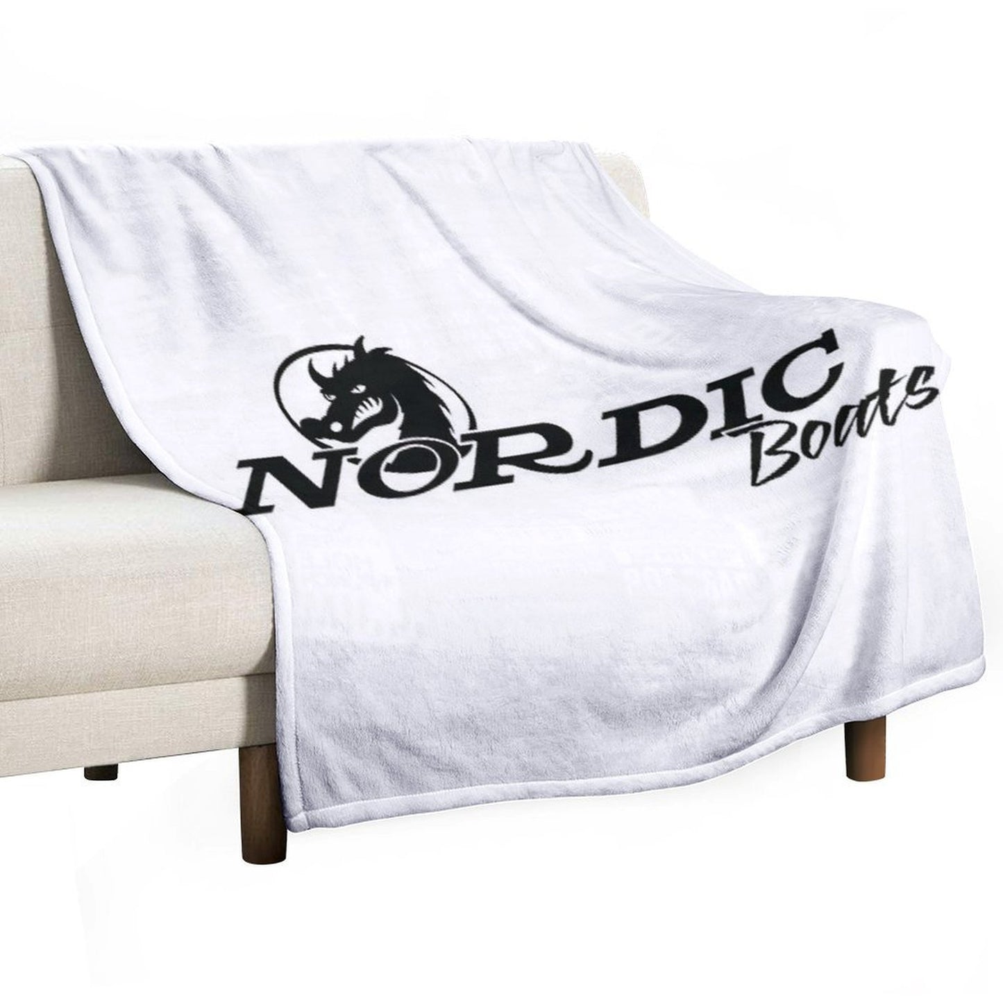 Nordic Boats Logo Plush Throw Blanket