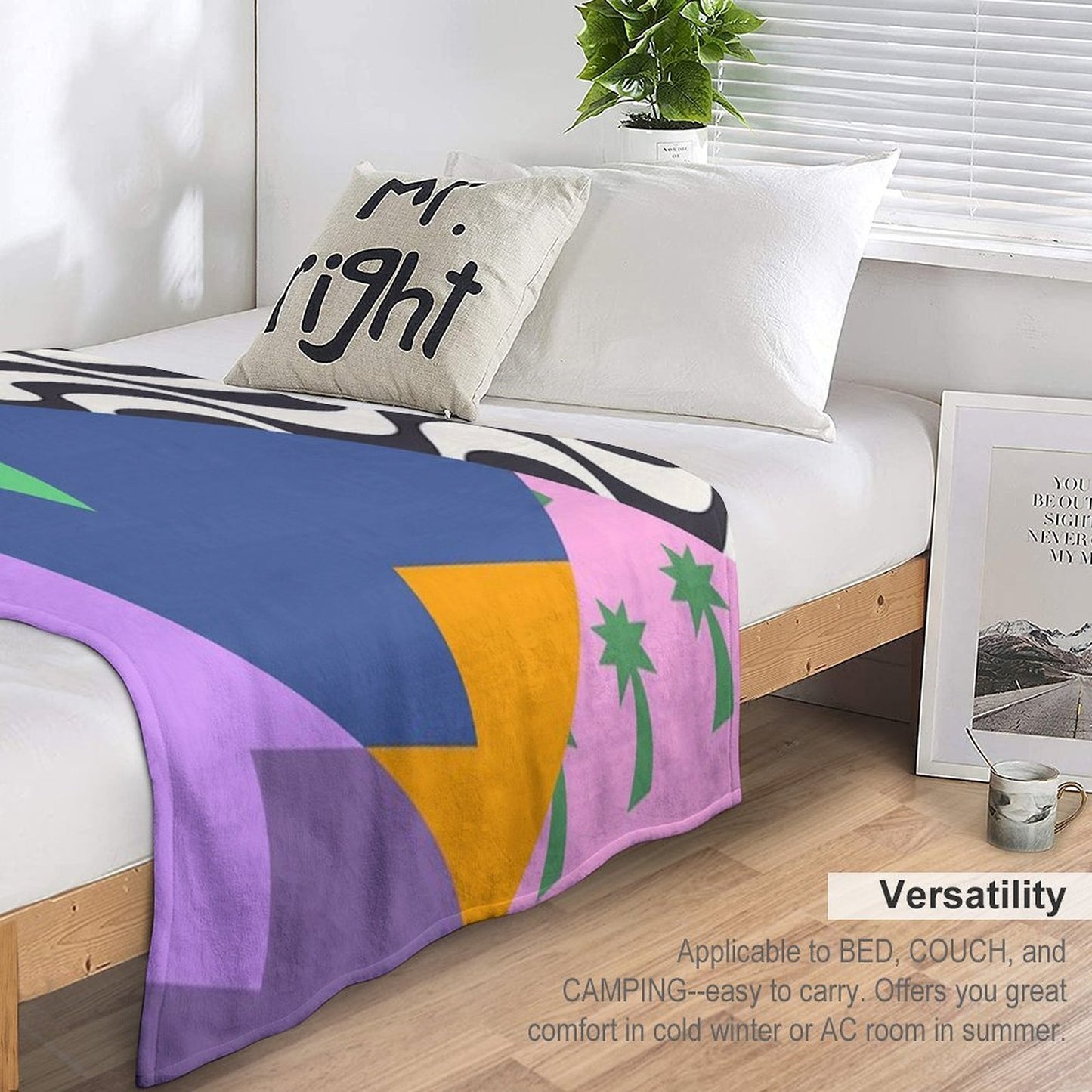 Colorful Abstract Geometric Pop Art Travel-friendly Throw Blanket