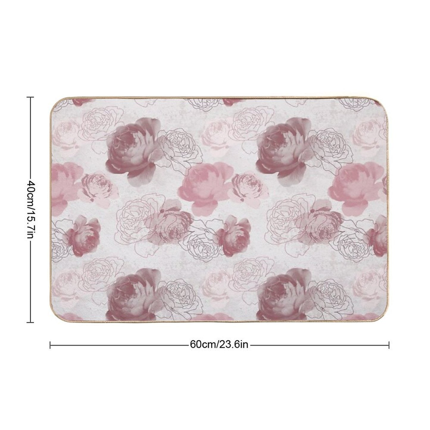 Vintage Rose in Pink Pattern Versatile Bath Mat