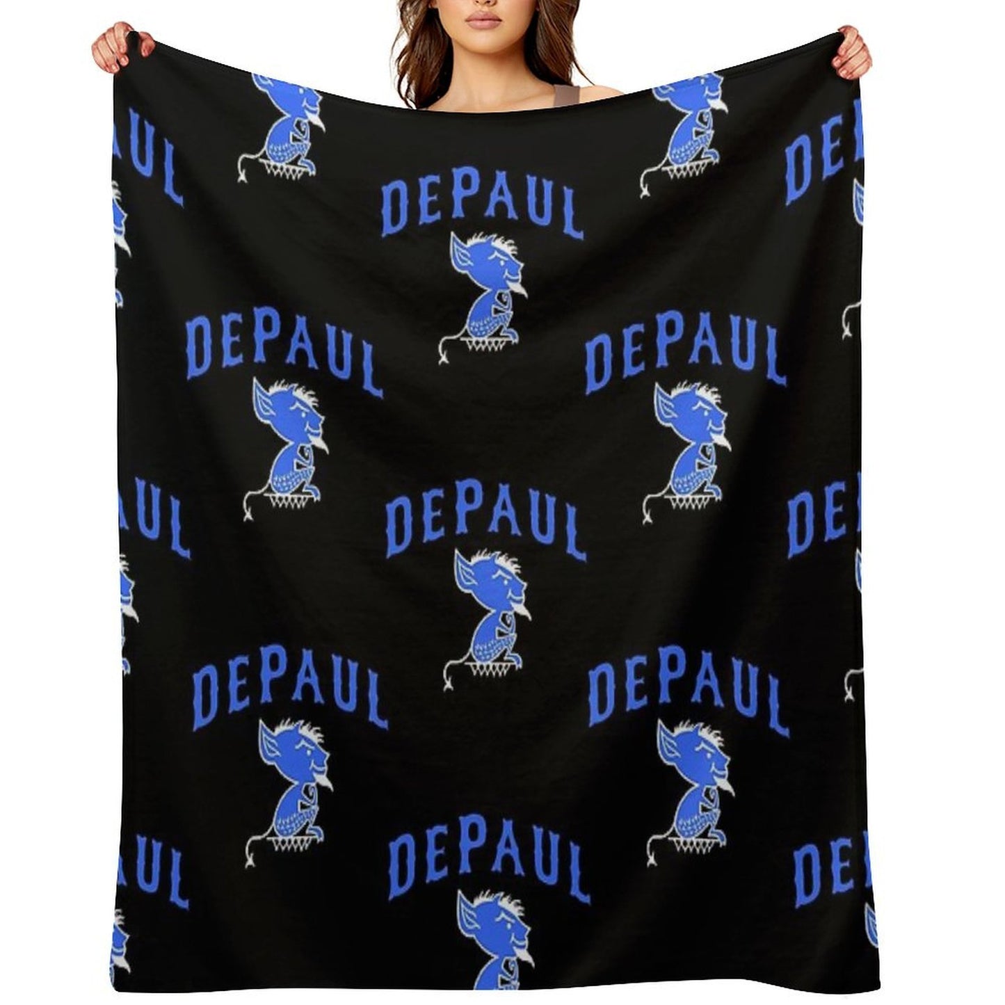 DePaul Mascot Design Sustainable Throw Blanket