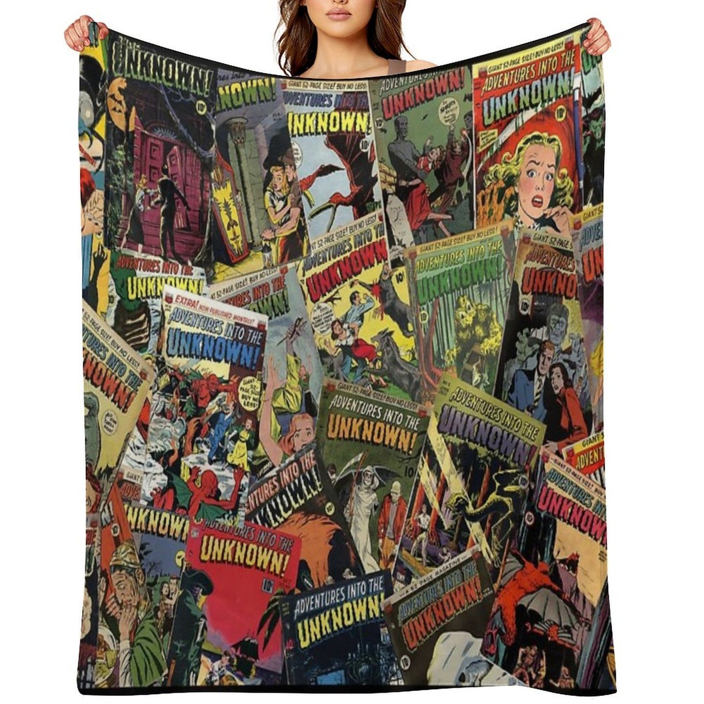 Adventures Into The Unknown - Vintage Comic Books - Halloween Comic For Fans Of Vintage Comic Books Gift-ready Throw Blanket