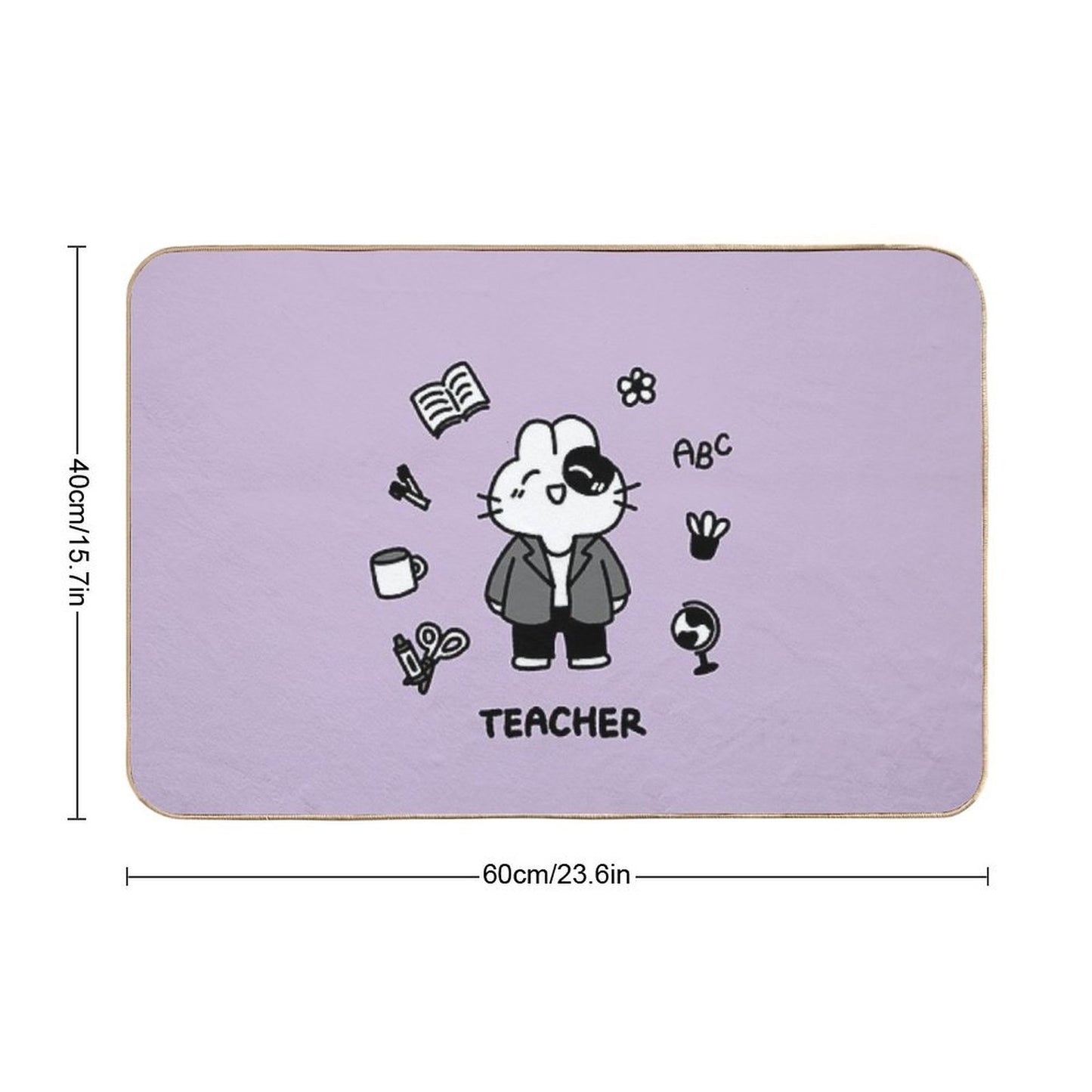 Teacher Bunny Rapid-Drying Bath Mat
