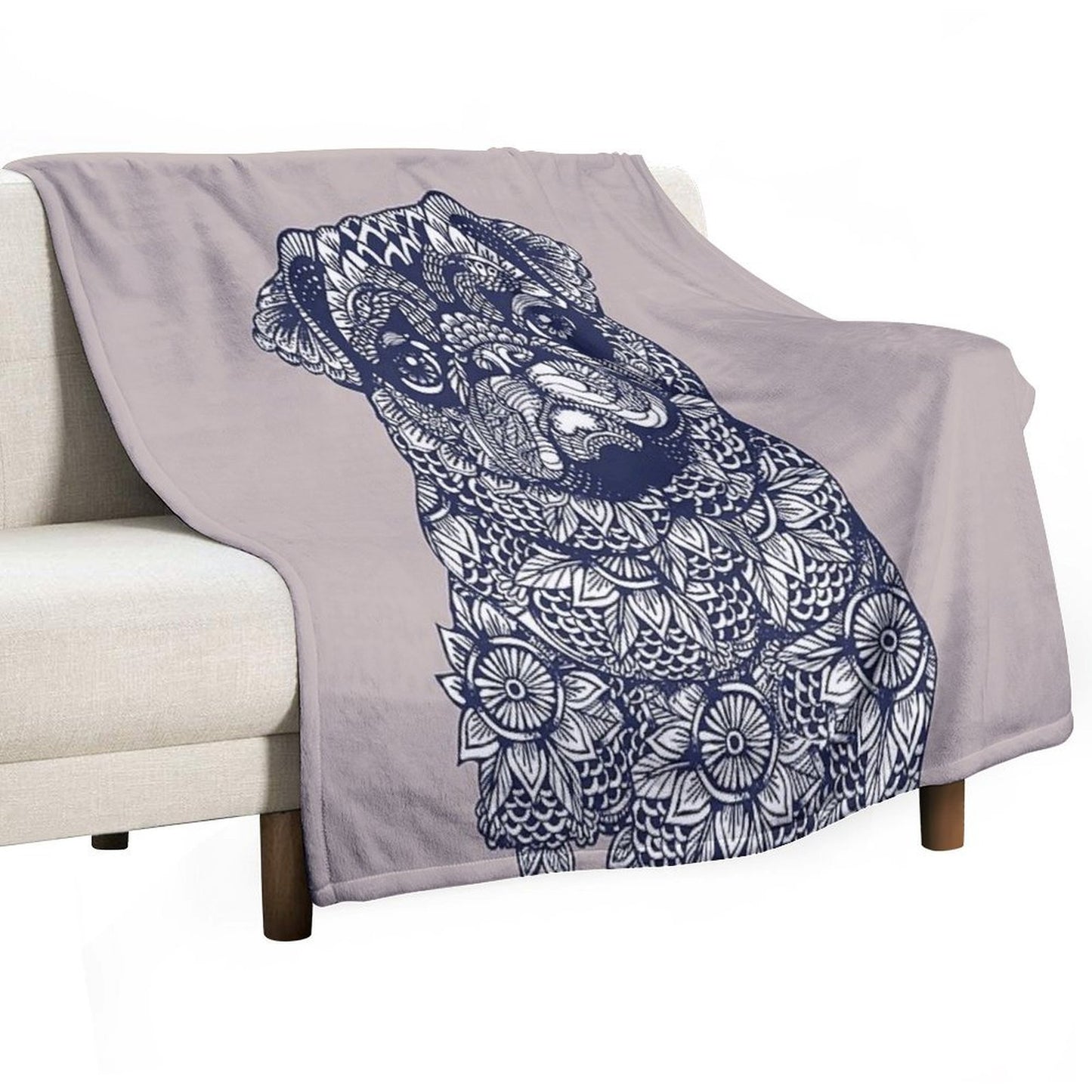 Mandala of Pug Wrinkle-free Throw Blanket