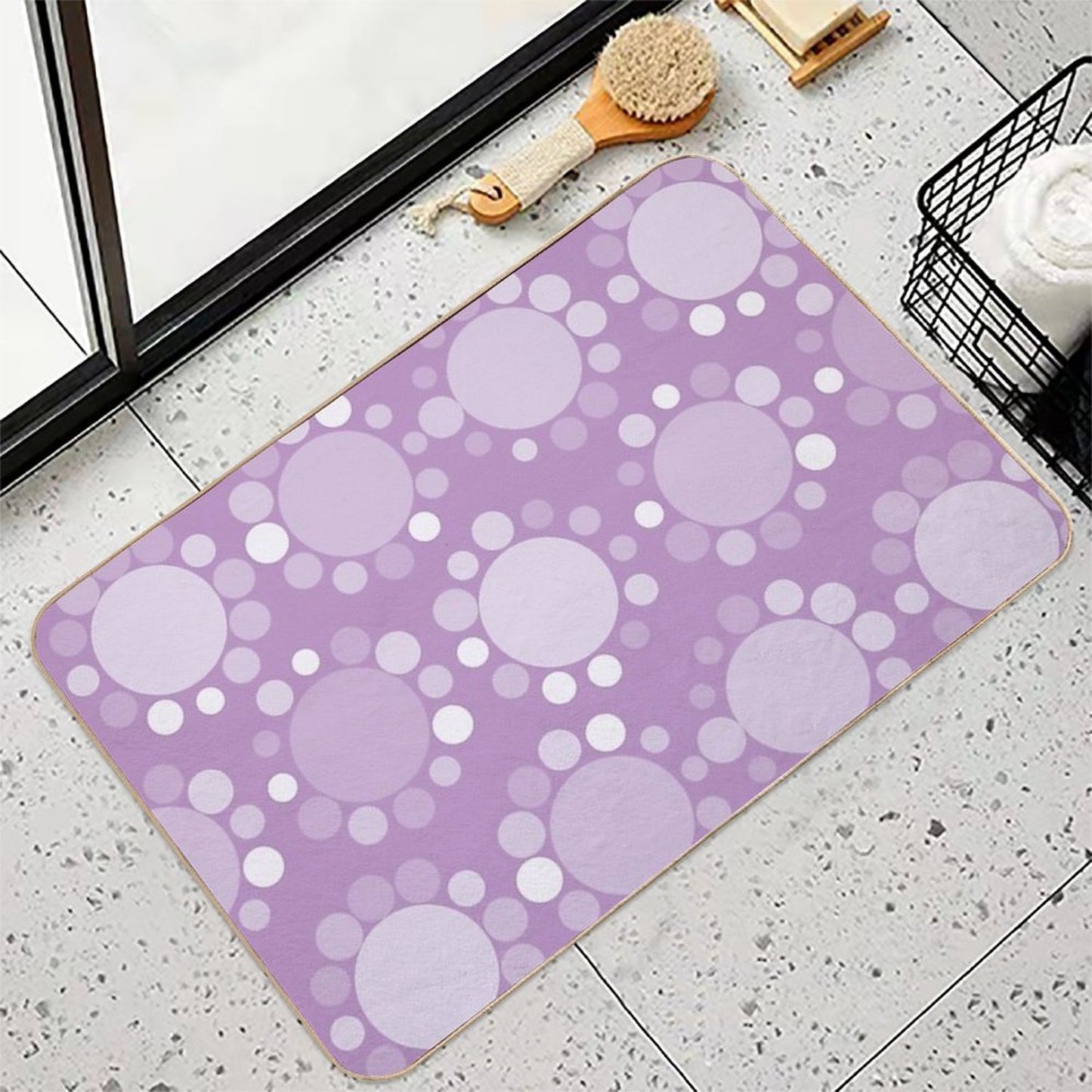 Big Little Dots Purple Monochromatic Repositionable Bath Mat