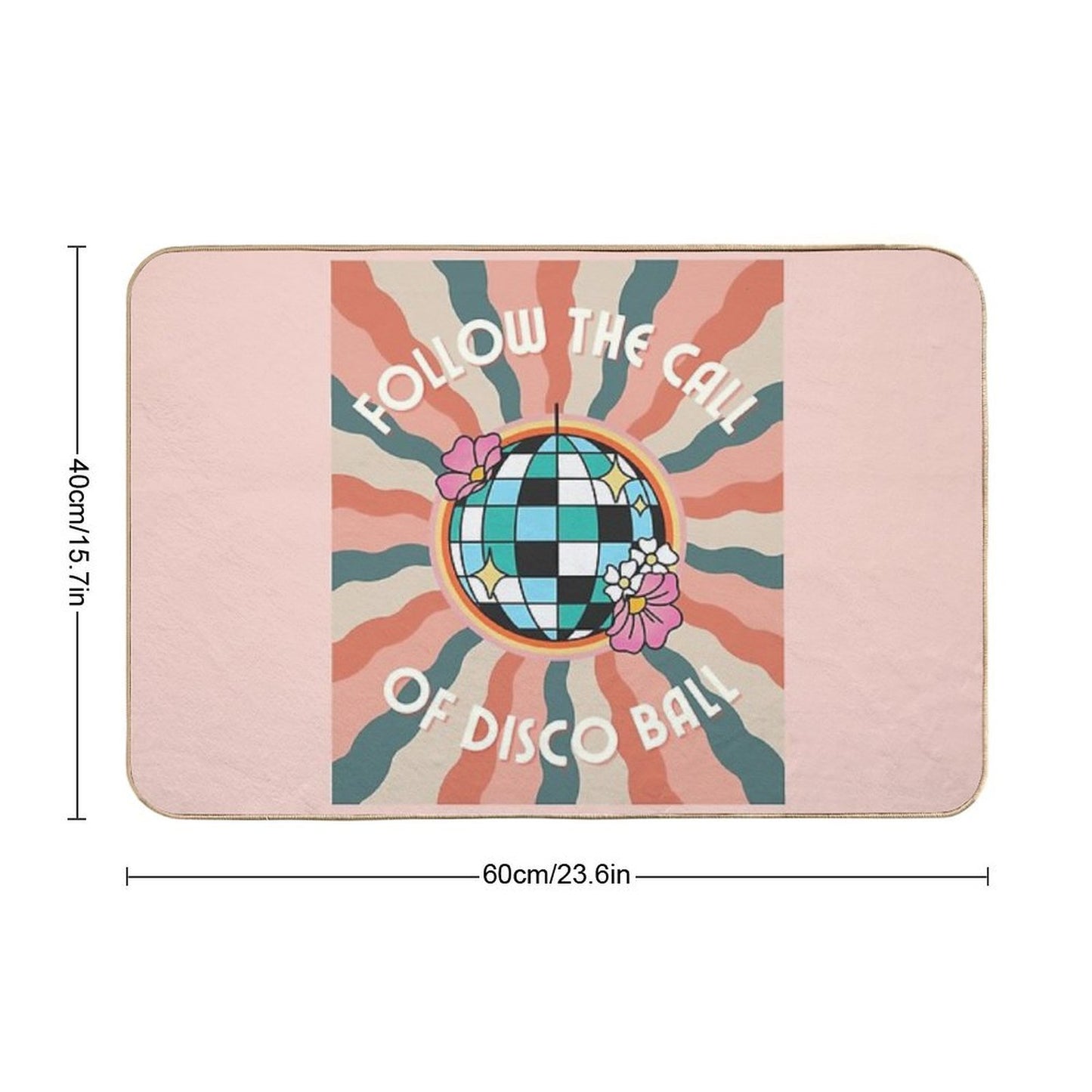 Fallow The Call Of Disco Ball For Retro Disco Lovers And 70s Groovy As A Retro Disco Pet-Safe Bath Mat