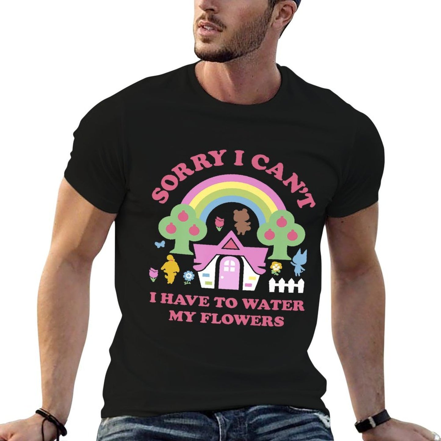 Animal Crossing Sorry I Cant I Have To Water My Flowers Premium Soft T-Shirt