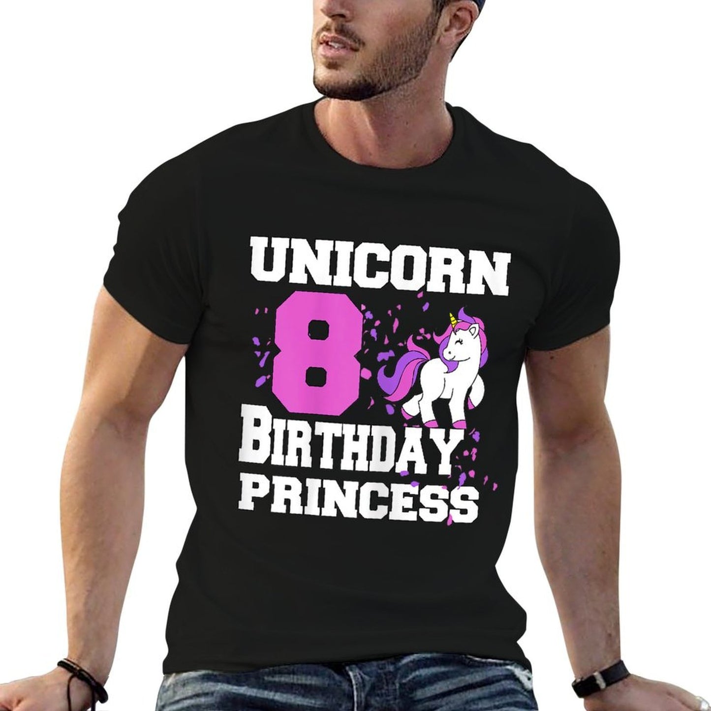 Unicorn 8 Birthday Princess Eight Year Old Birthday Graphic-printed T-Shirt