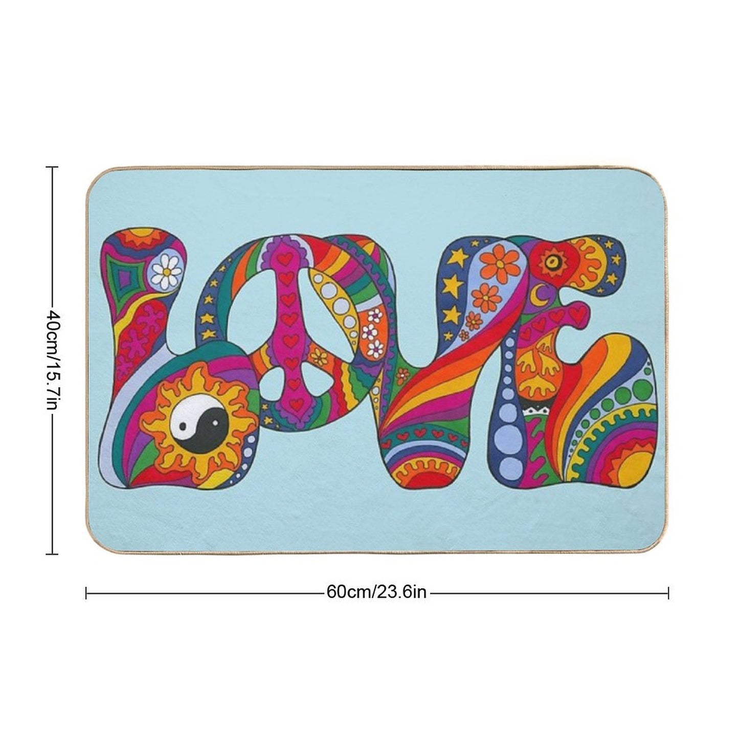 Psychedelic Love Rapid-Drying Bath Mat