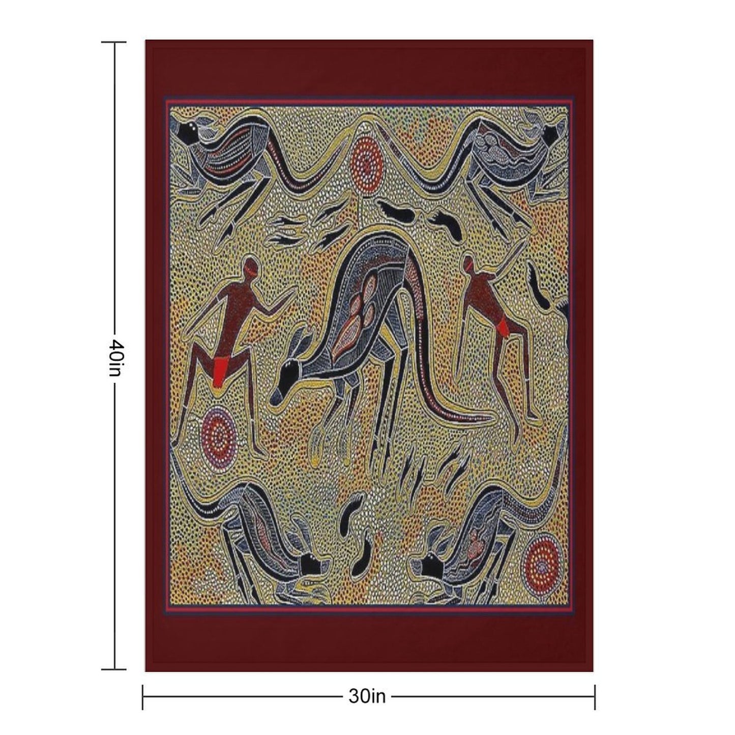 AUSTRALIAN ABORIGINAL Vintage Art Print All-season Throw Blanket