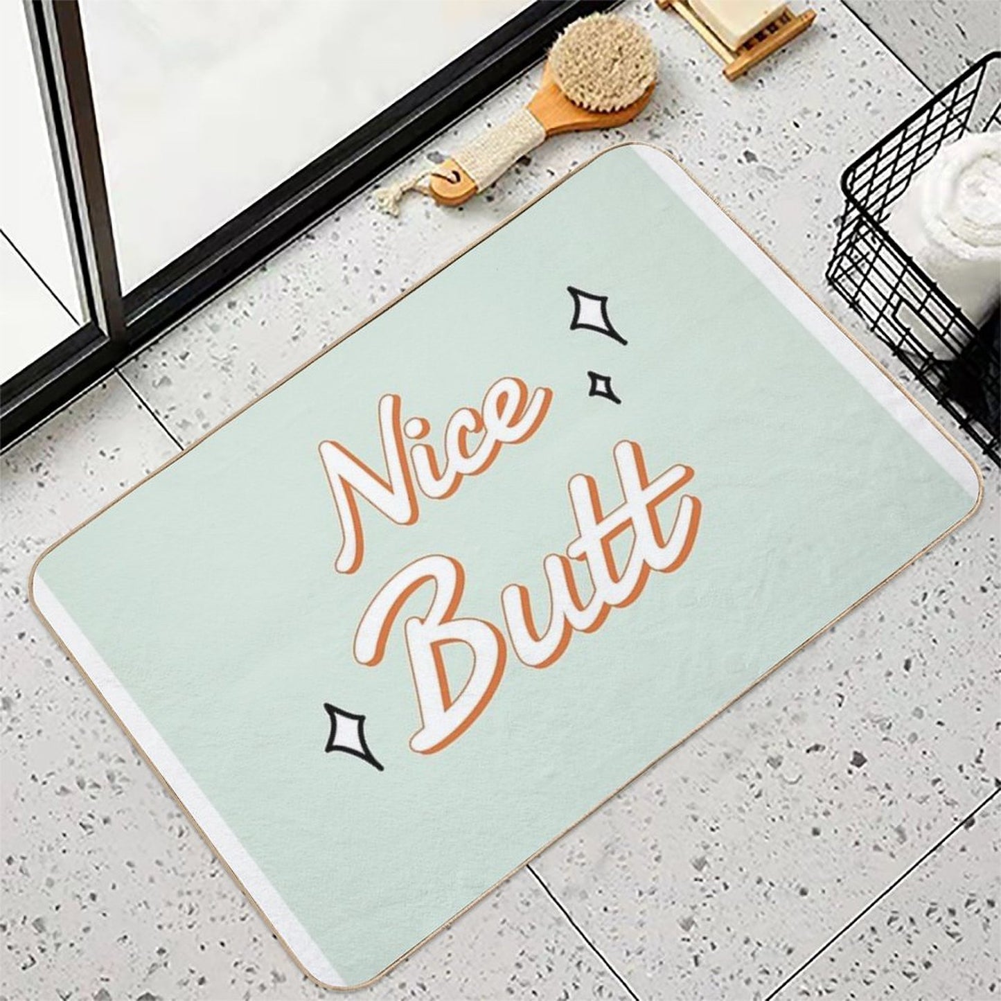 Nice Butt Bathroom Art Pet-Safe Bath Mat