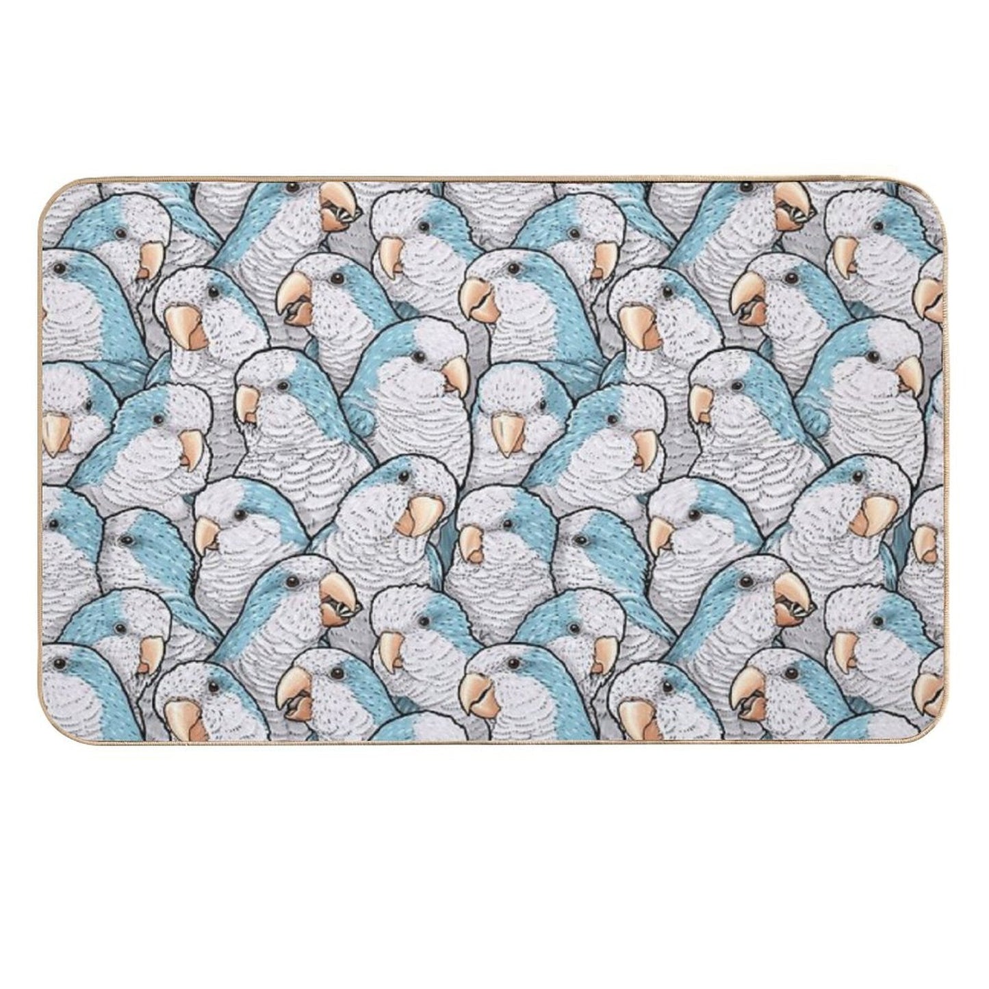 Blue Quaker Monk Parakeets Dirt-Trapping Bath Mat