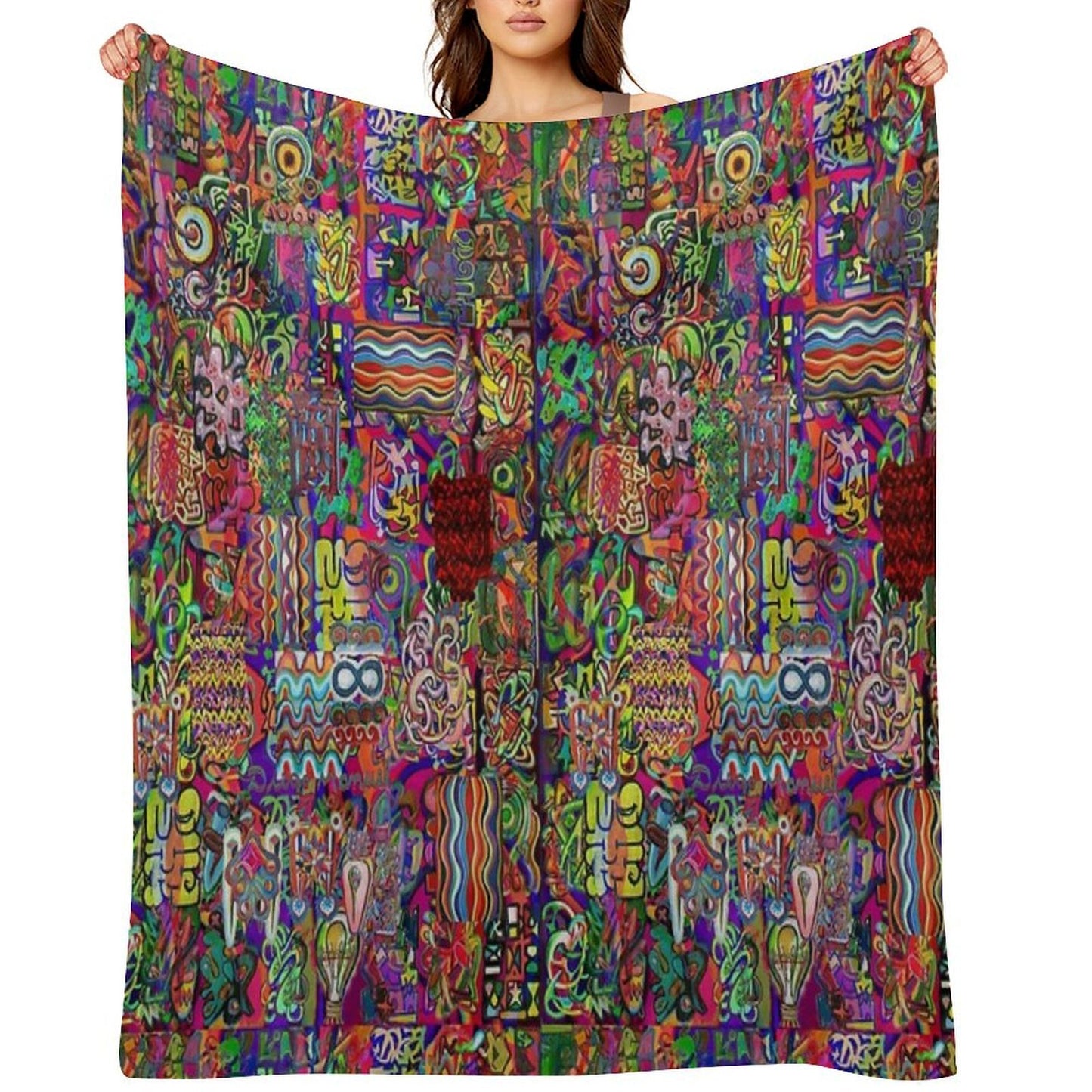 Pop Abstract Travel-friendly Throw Blanket