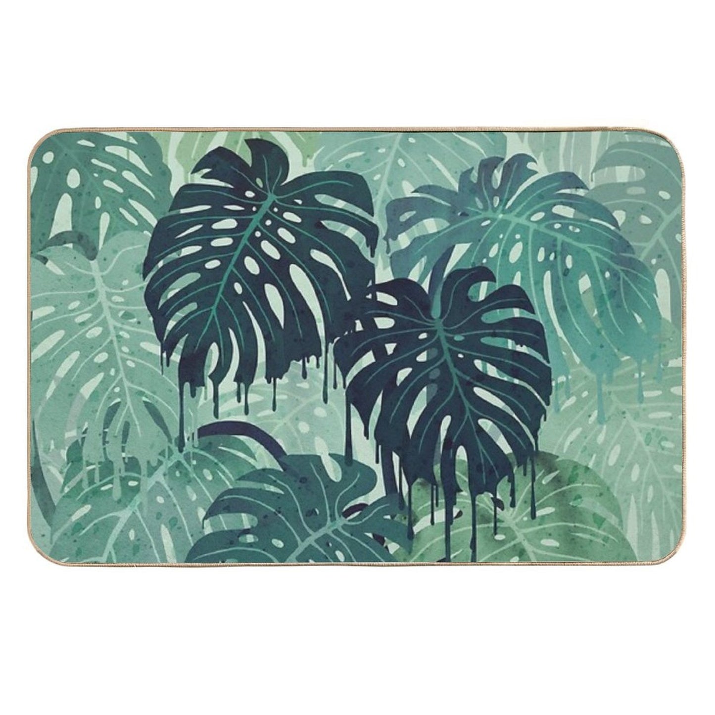 Monstera Melt (in Green) Stain-Proof Bath Mat