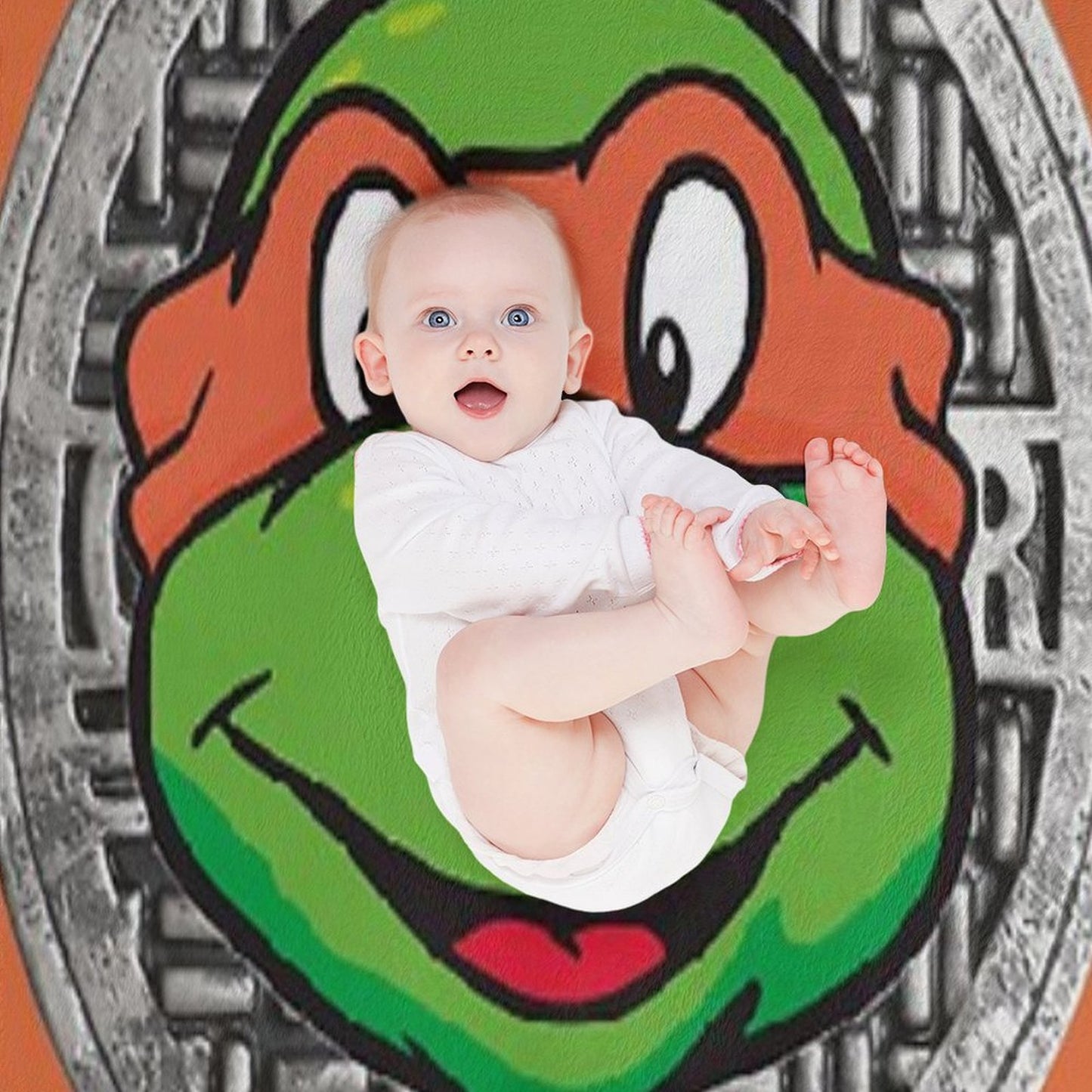 Orange TMNT THE MUTANT NINJA TURTLES MICHELANGELO Anti-pilling Throw Blanket