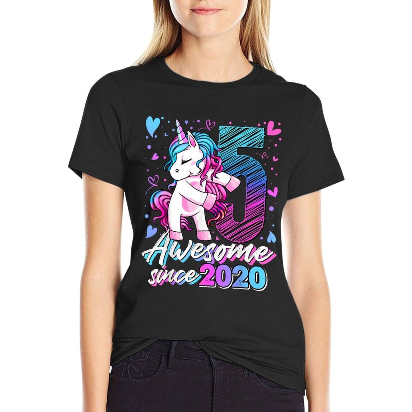 5 Year Old Unicorn Gifts For Girls 5th Birthday Girl Party Versatile T-Shirt