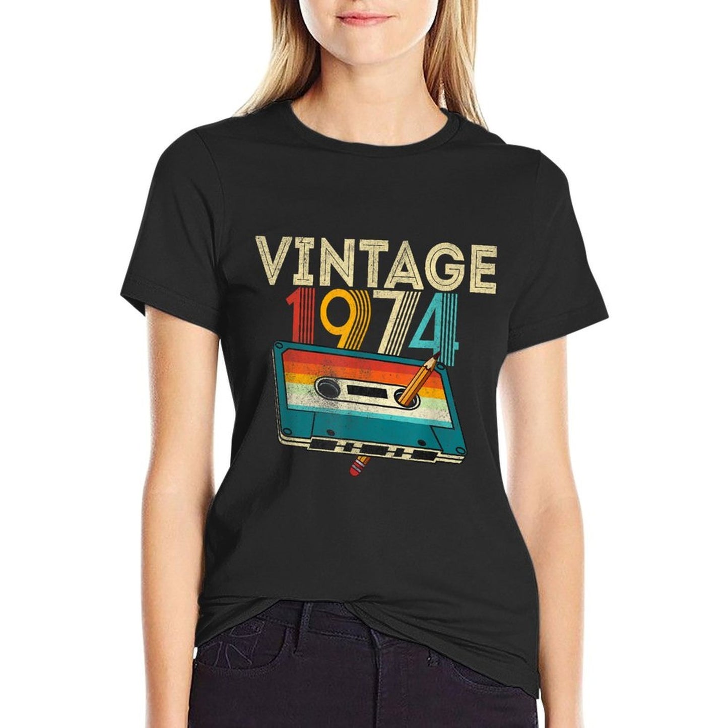 50 Year Old Gifts Vintage 1974 Cassette Tape 50th Birthday Soft T-Shirt