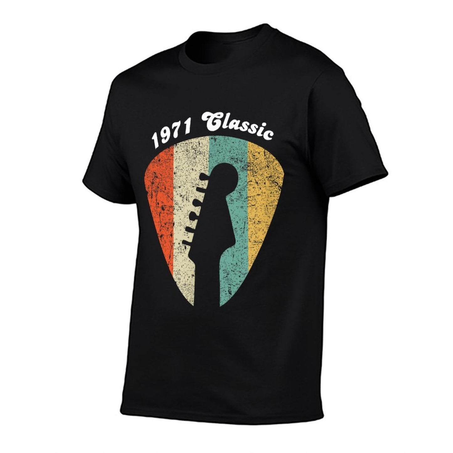 50th Birthday 1971 Guitar Player Retro Vintage Stretchy T-Shirt