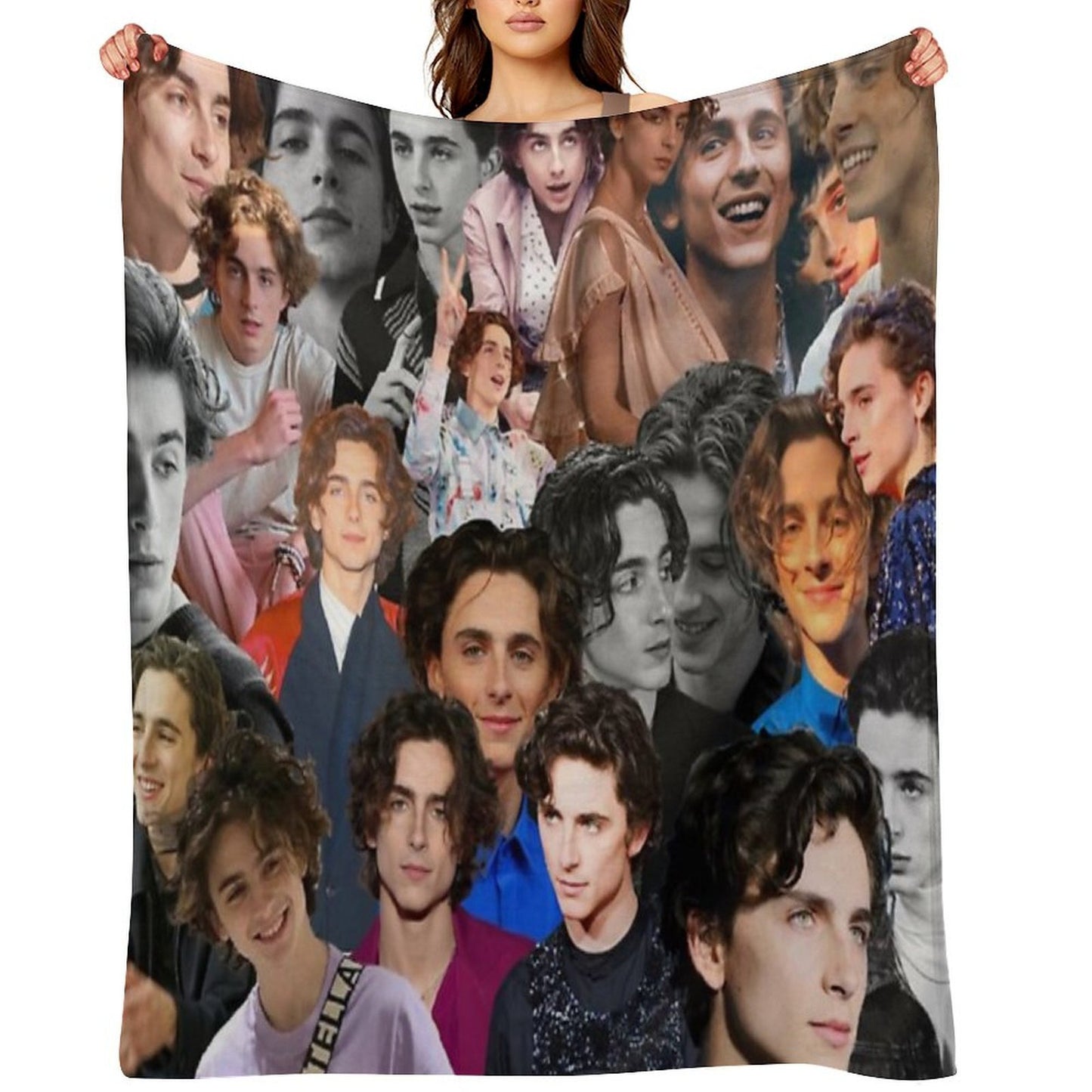 Timothee Chalamet Collage Shrink-resistant Throw Blanket