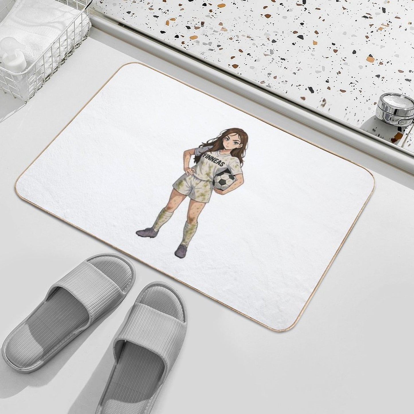 Fan Made FINNEAS Cleats Merch (Transparent Backround) Toxin-Free Bath Mat