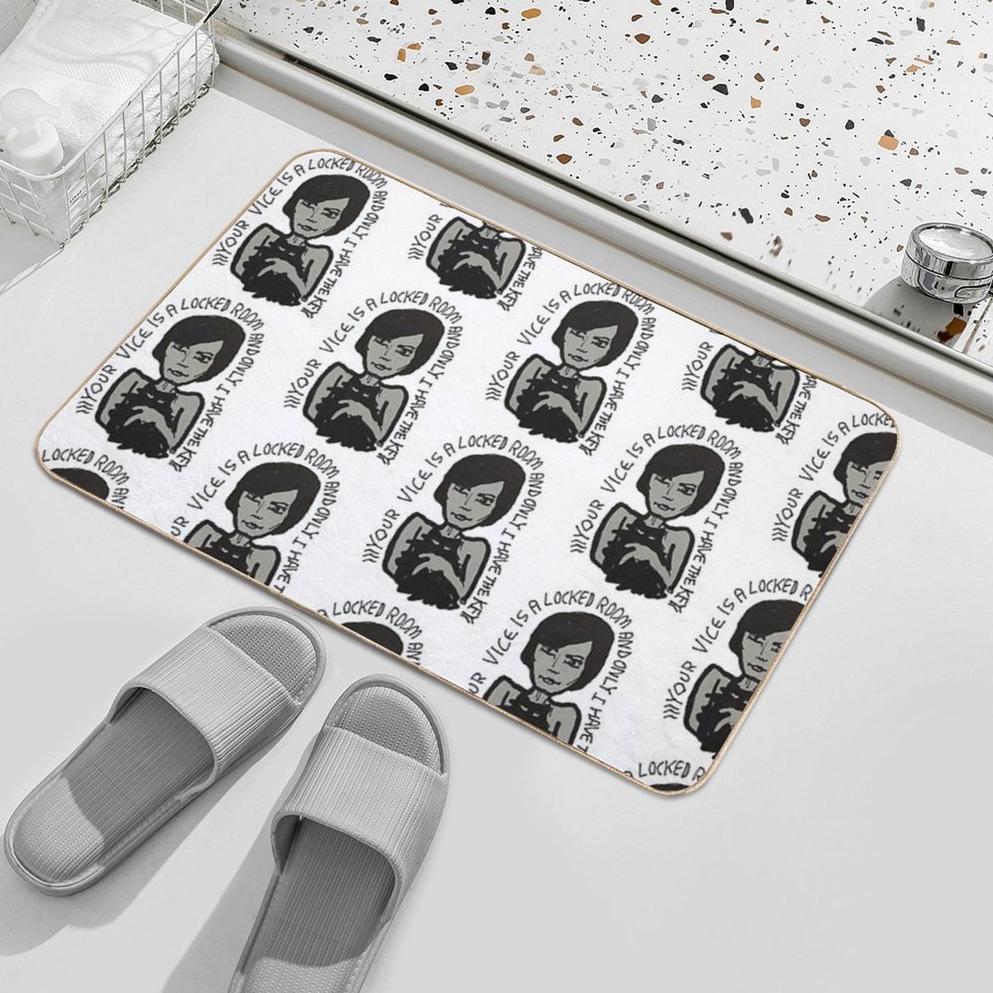 YOUR VICE IS A LOCKED ROOM AND ONLY I HAVE THE KEY Repositionable Bath Mat