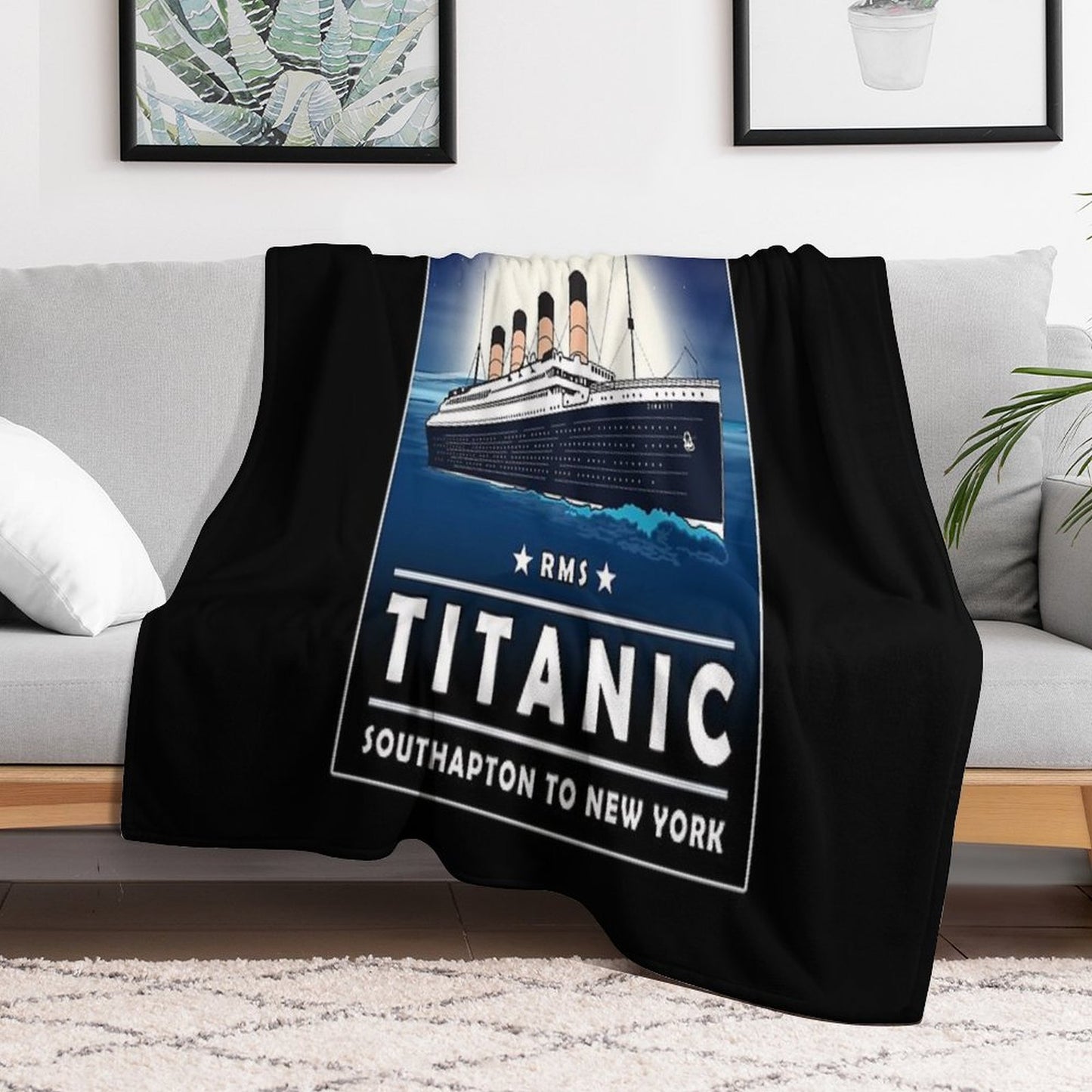 A 1912 Vintage Titanic Voyage Ship Cruise Gift Sustainable Throw Blanket