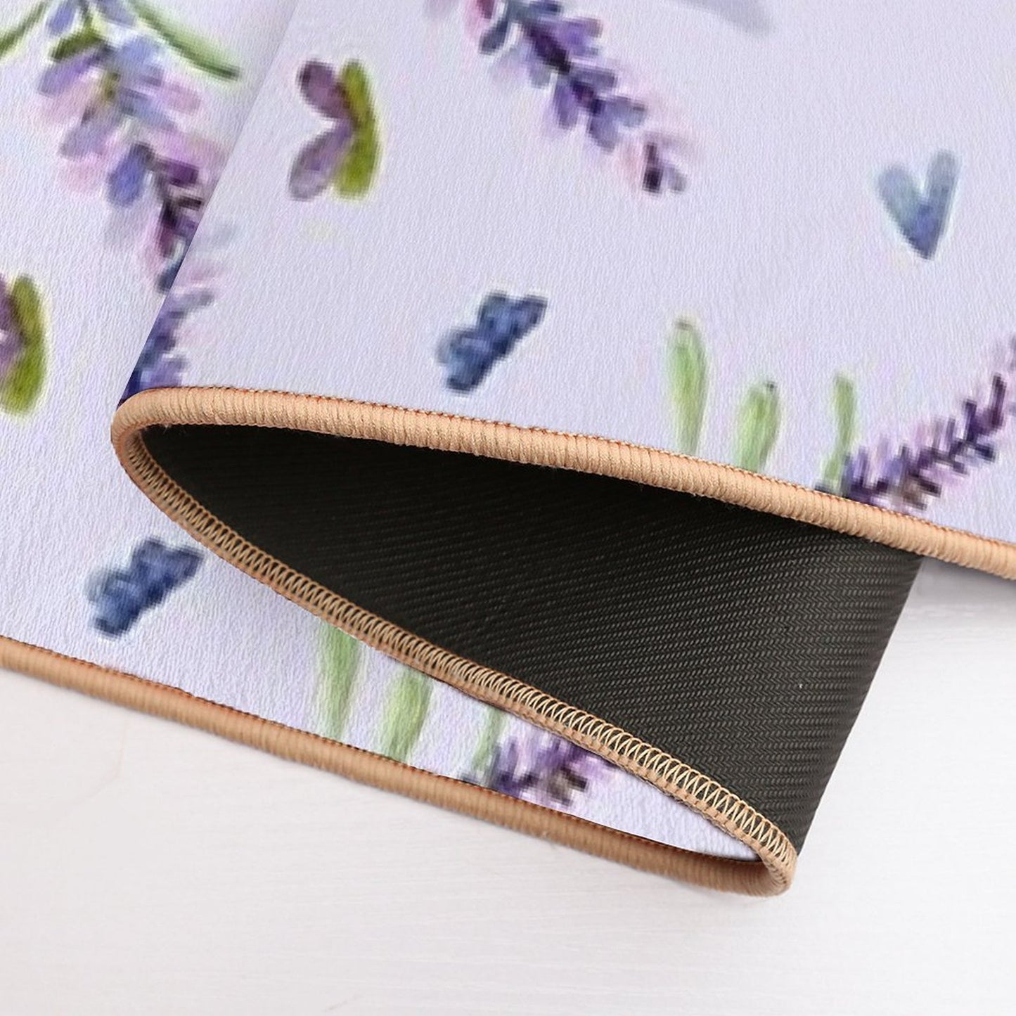 Relax with Lavender on Purple Backround Odorless Bath Mat