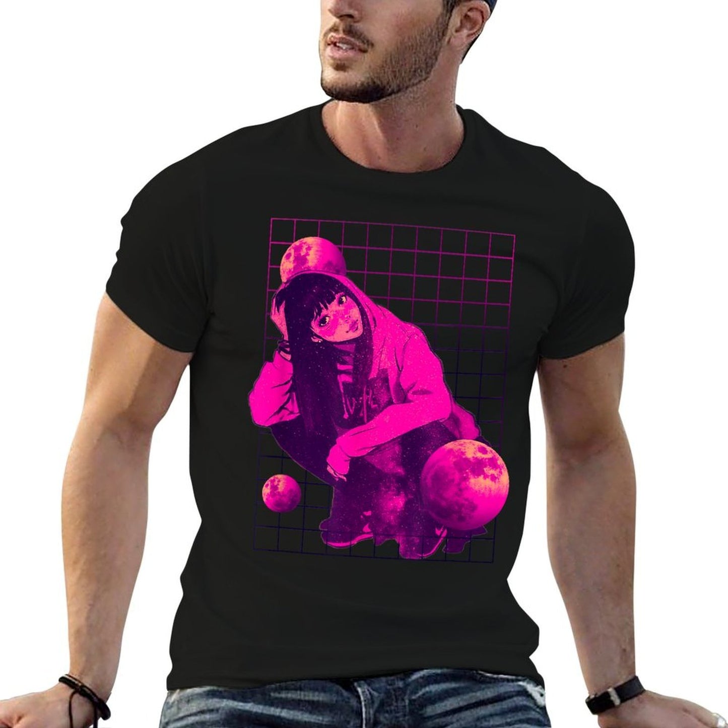 Anime Girl Japanese Aesthetic Anime Otaku Lightweight T-Shirt