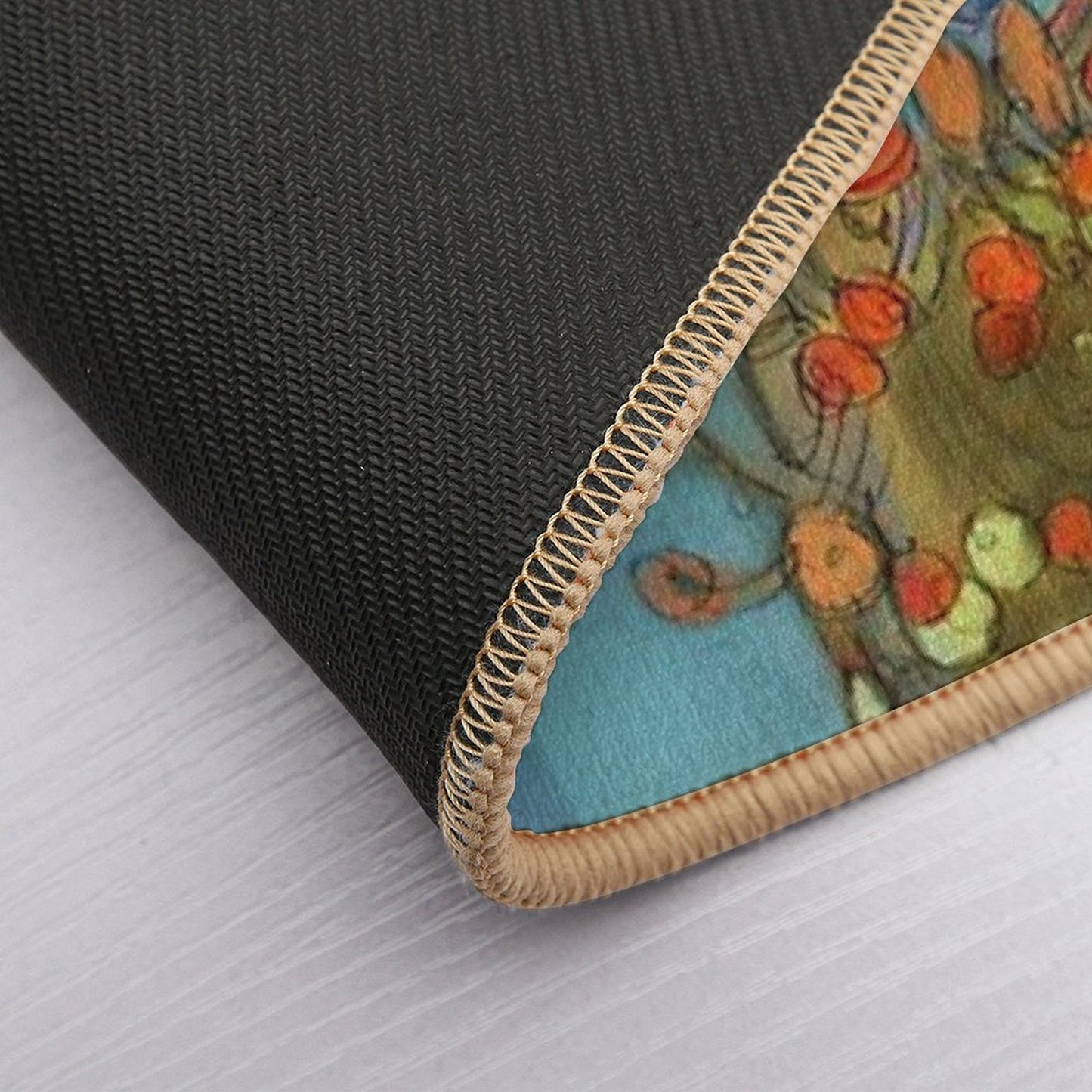 Blue Wren on Bush Repositionable Bath Mat