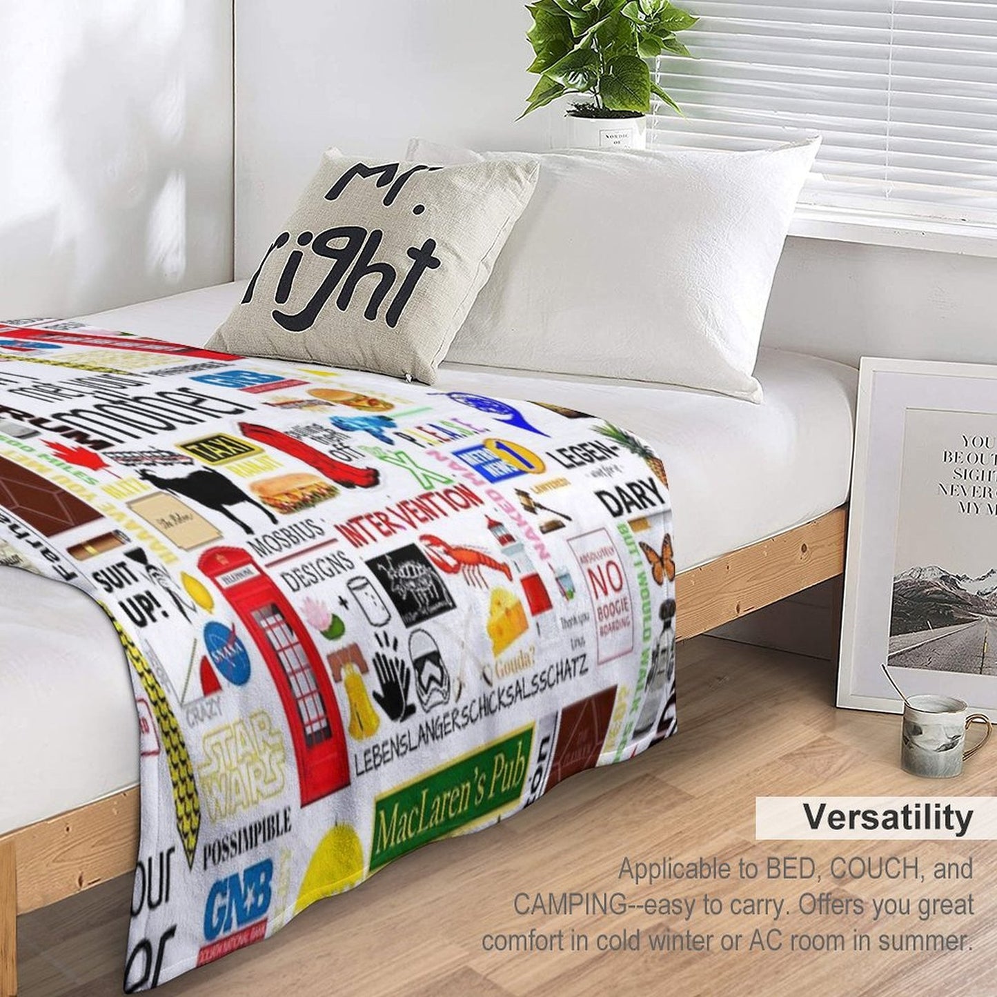 How I Met Your Mother Collage Poster Iconographic - Infographic (White) Durable Throw Blanket