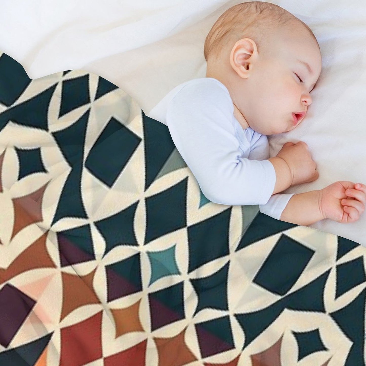 Abstract Geometric Design Durable Throw Blanket