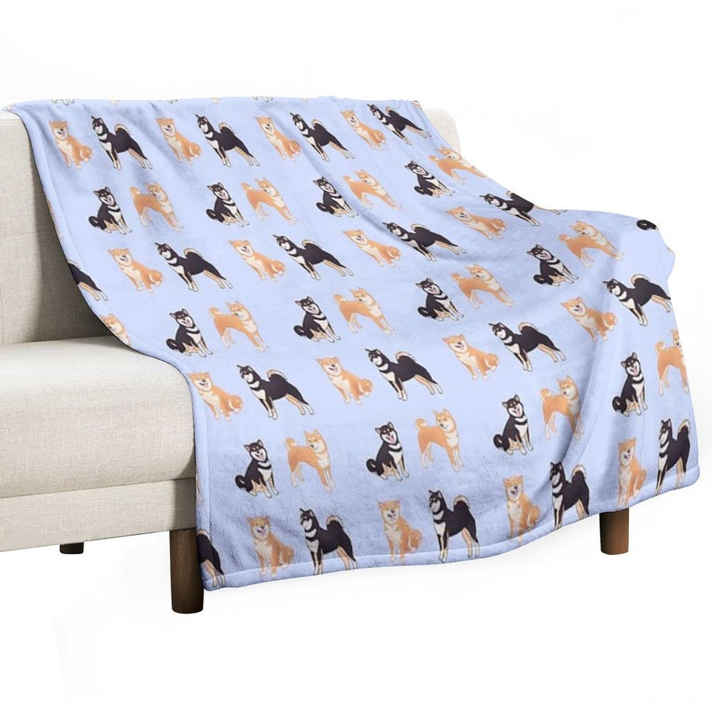 Shiba Inu Dogs Pack Sustainable Throw Blanket