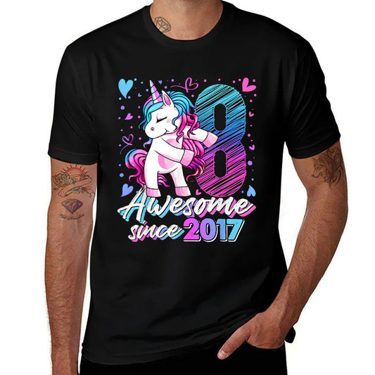 8 Year Old Unicorn Gifts For Girls 8th Birthday Girl Party  Relaxed-fit T-Shirt