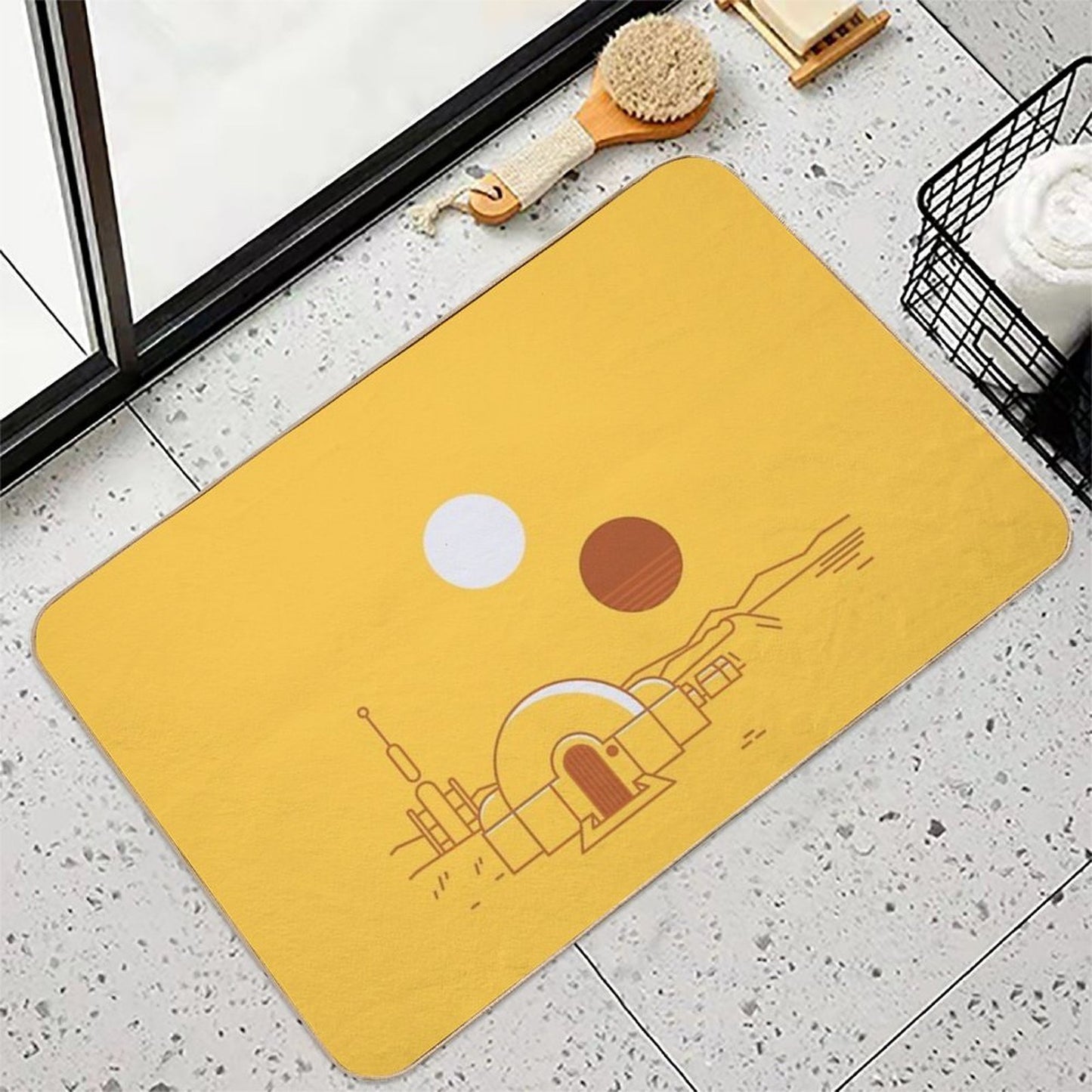 Tatooine Vintage Travel Repositionable Bath Mat